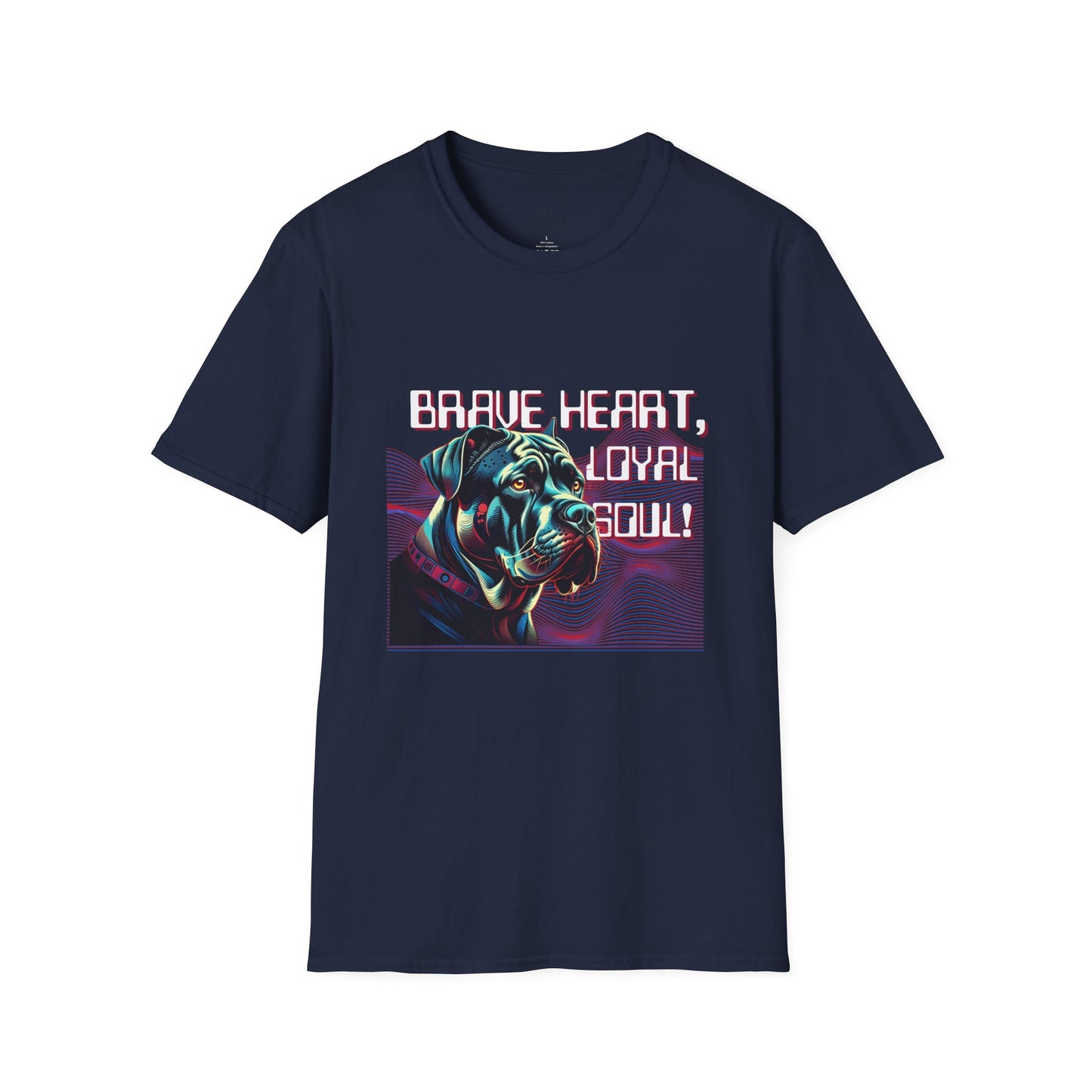 Brave Heart Loyal Soul Dog Graphic Unisex Softstyle T-Shirt