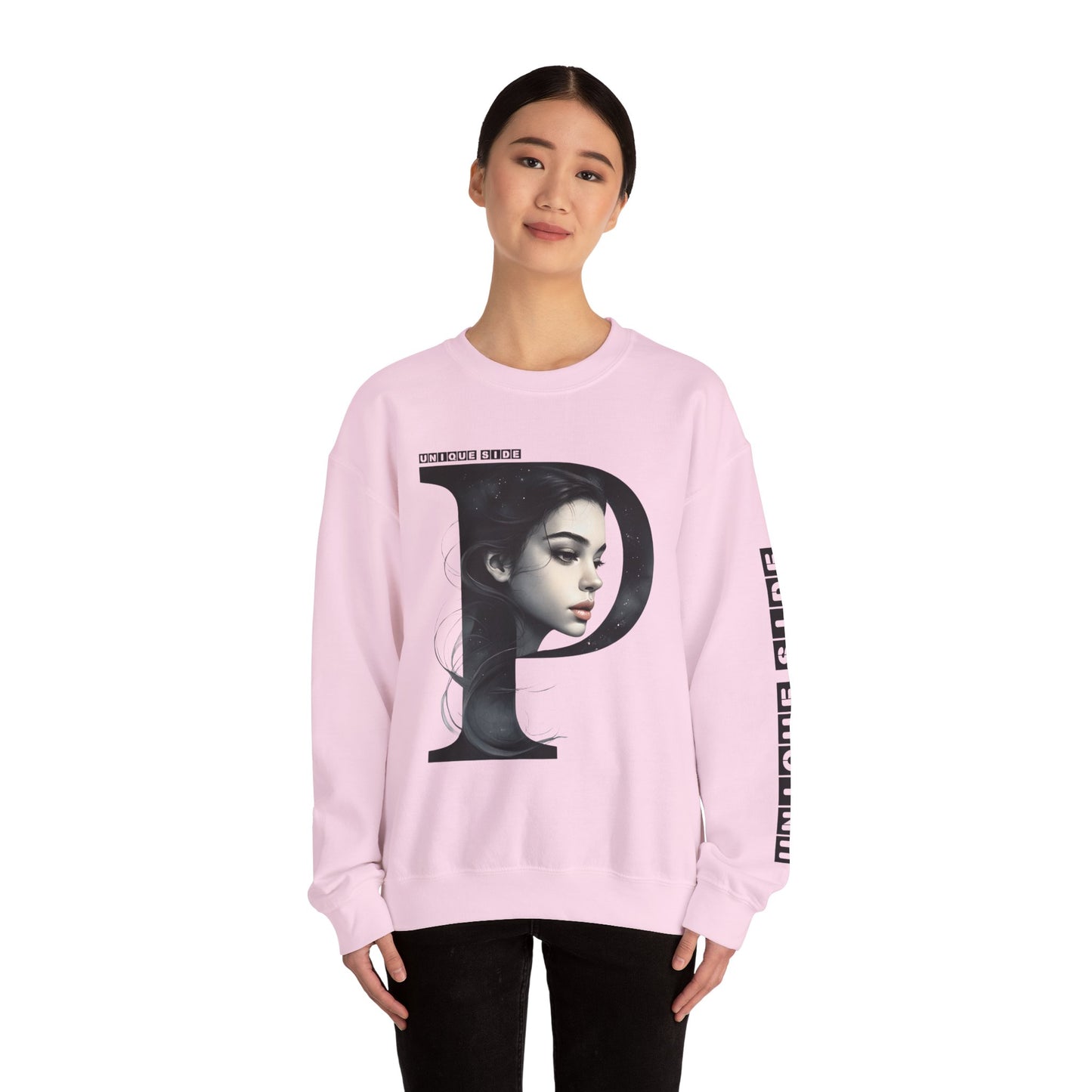 Letter P, Stylish Artistic Sweatshirt, Trendy Crewneck, Graphic Sweater, Cozy Unisex Top, Unique Gift for Art Lovers, Everyday Comfort