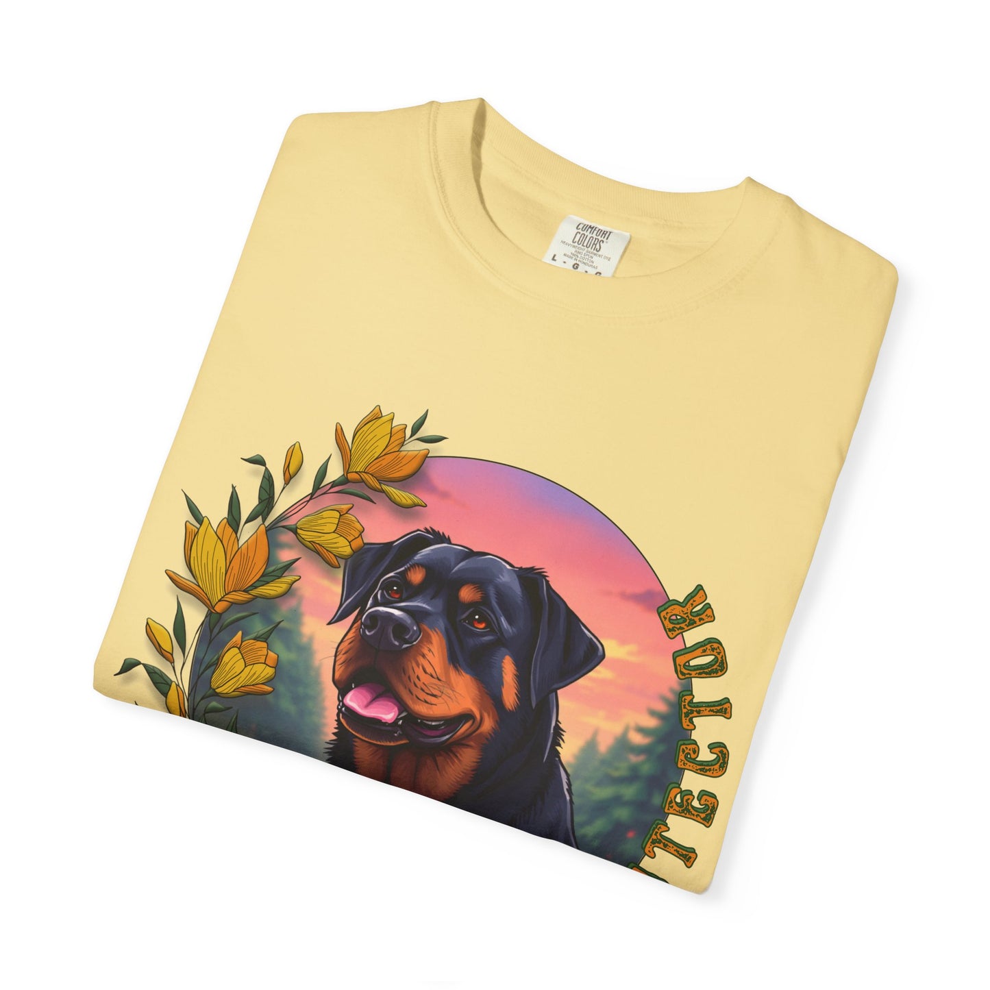 Gentle Protection Unisex Garment-Dyed T-shirt | Dog Lover Gift | Floral Design