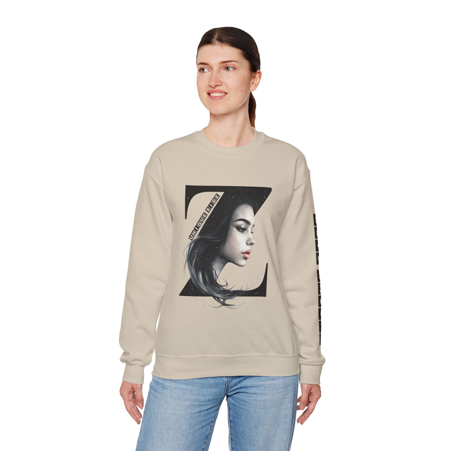 Letter Z, Stylish Artistic Sweatshirt, Trendy Crewneck, Graphic Sweater, Cozy Unisex Top, Unique Gift for Art Lovers, Everyday Comfort