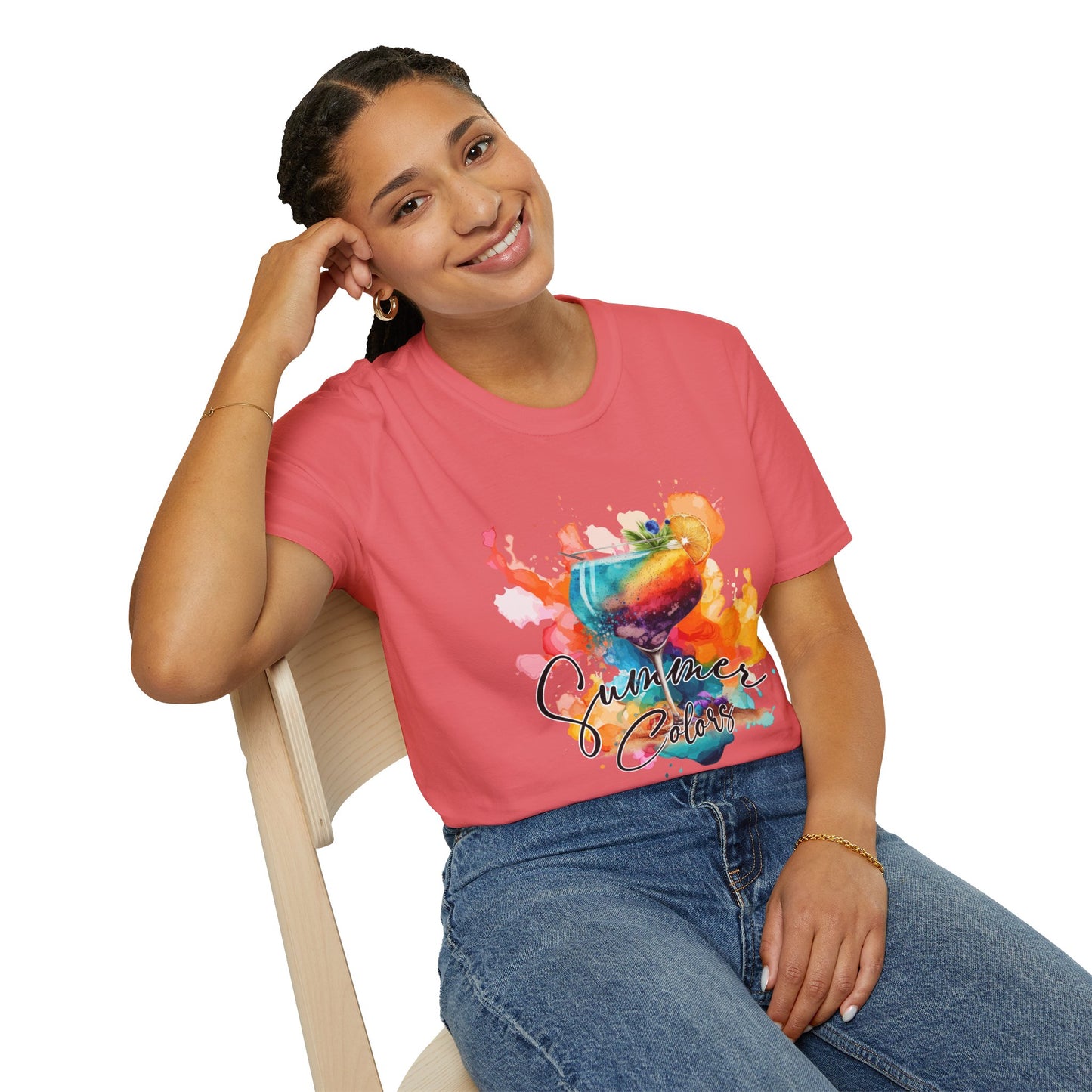 Colorful Artistic T-Shirt with Inspirational Design, Unisex Softstyle Tee, Gift for Art Lovers, Casual Wear, Birthday Gift Idea