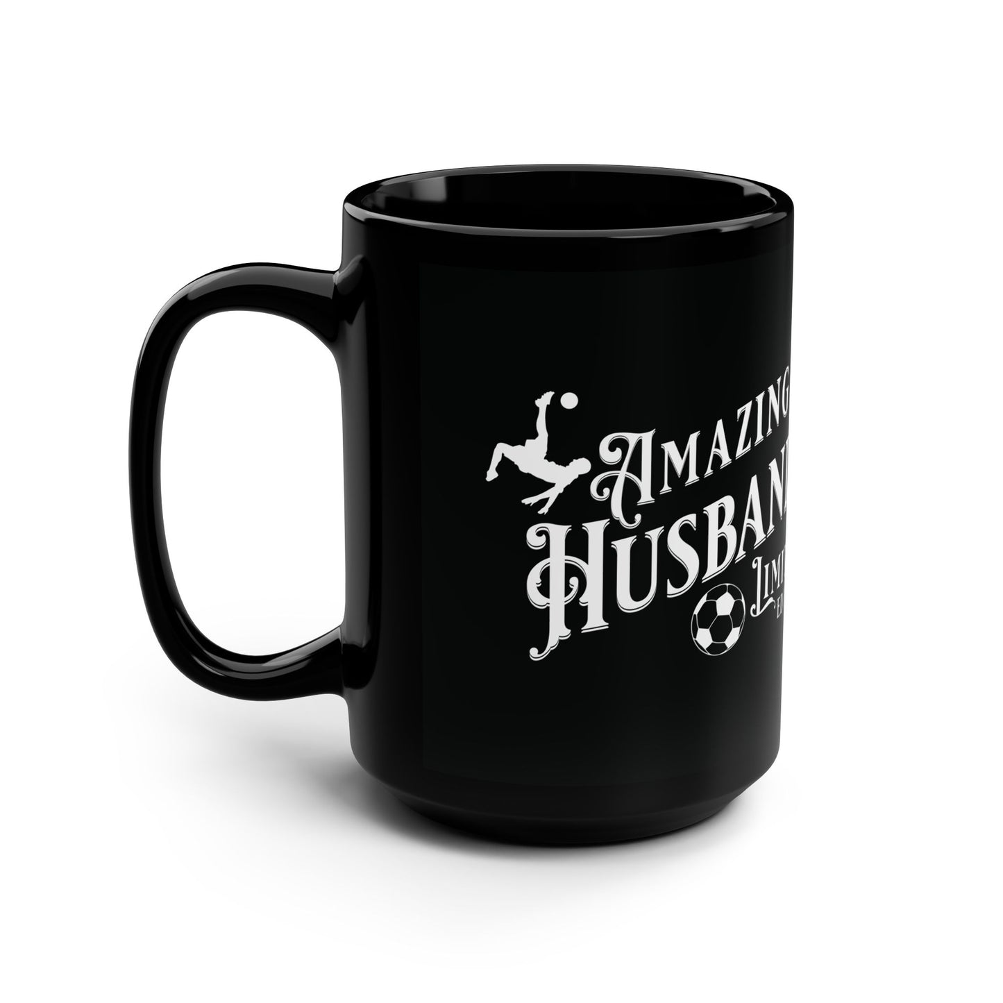 Amazing Husband, Soccer , Valentine's day gift for him .Black Mug