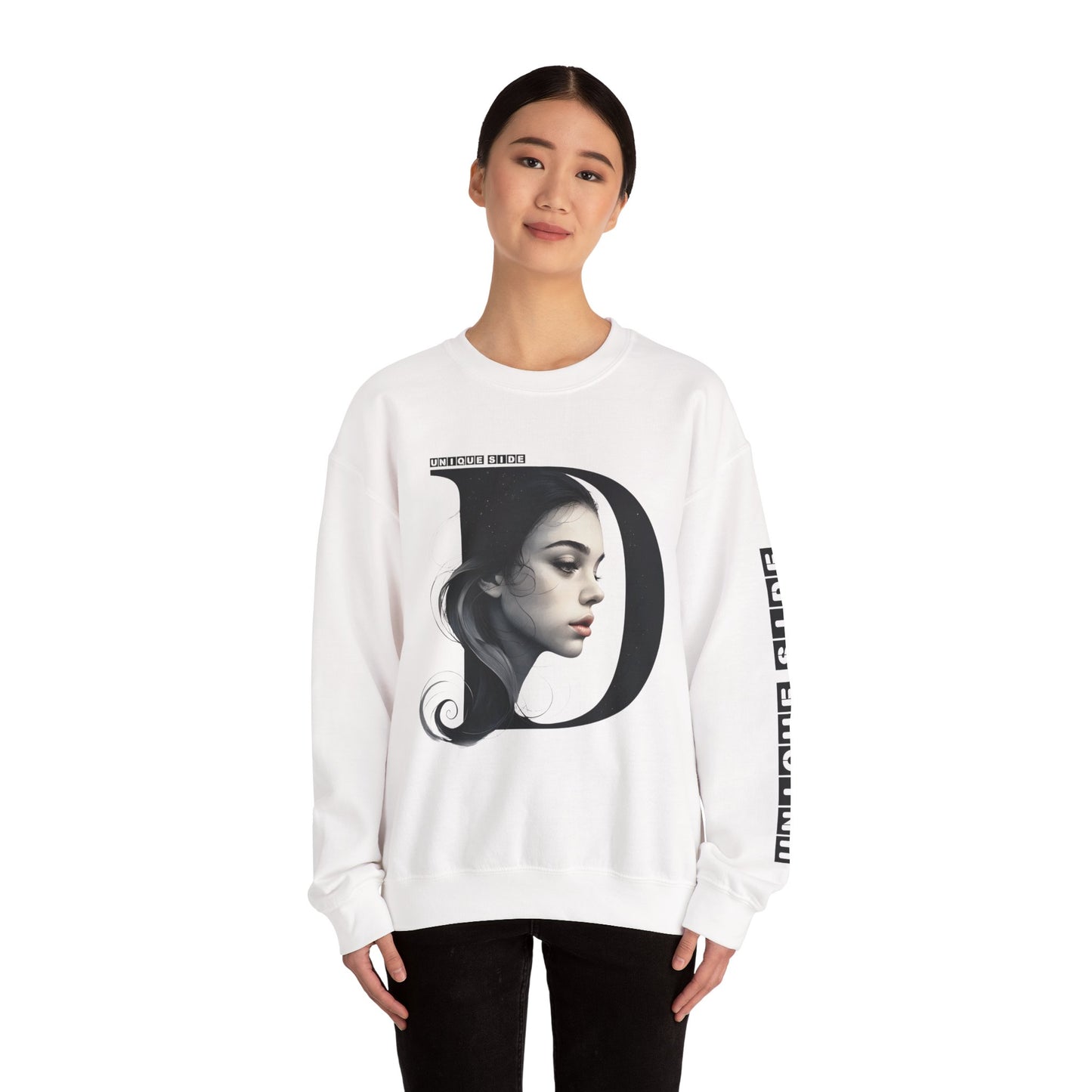 Letter D,Stylish Artistic Sweatshirt, Trendy Crewneck, Graphic Sweater, Cozy Unisex Top, Unique Gift for Art Lovers, Everyday Comfort