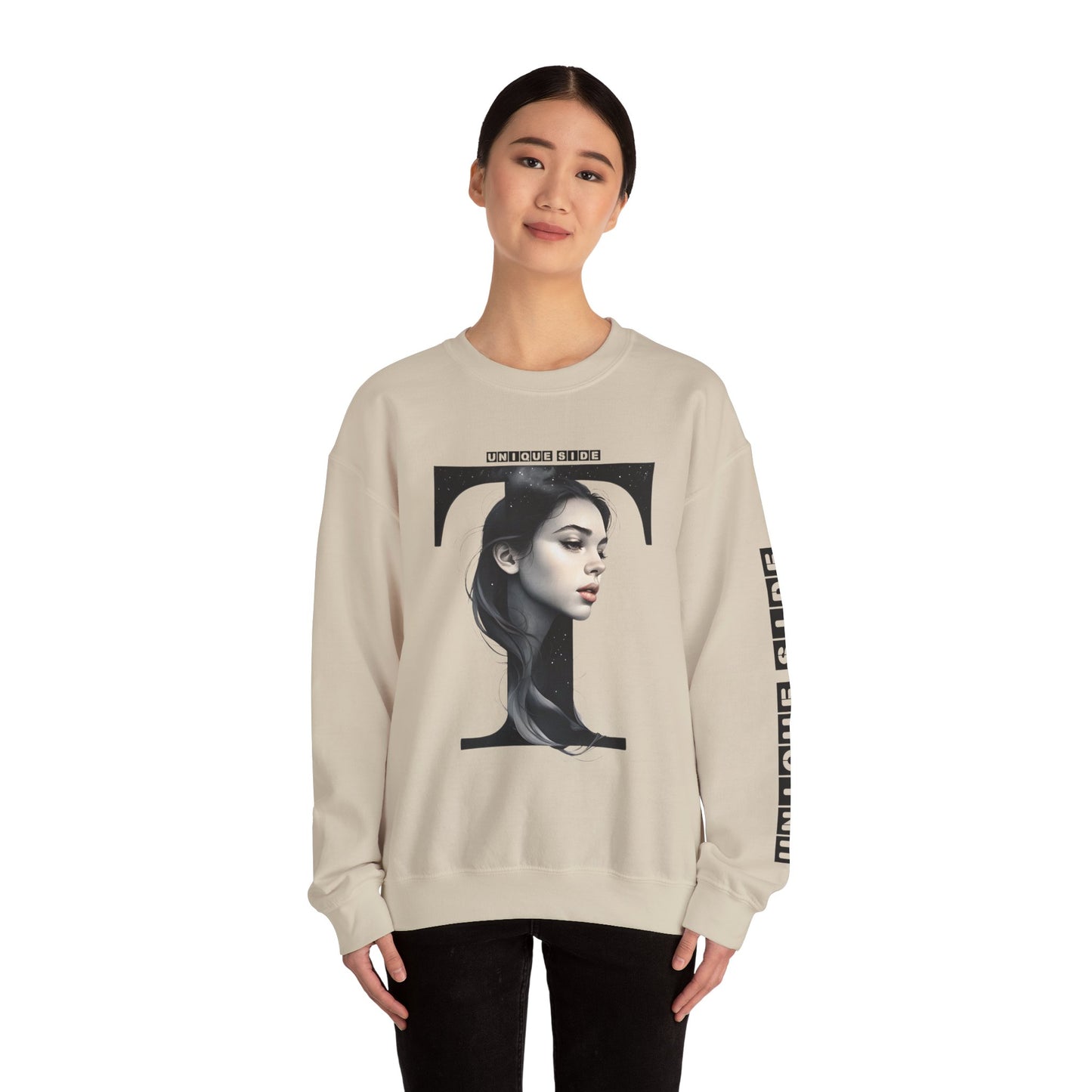 Letter T, Stylish Artistic Sweatshirt, Trendy Crewneck, Graphic Sweater, Cozy Unisex Top, Unique Gift for Art Lovers, Everyday Comfort