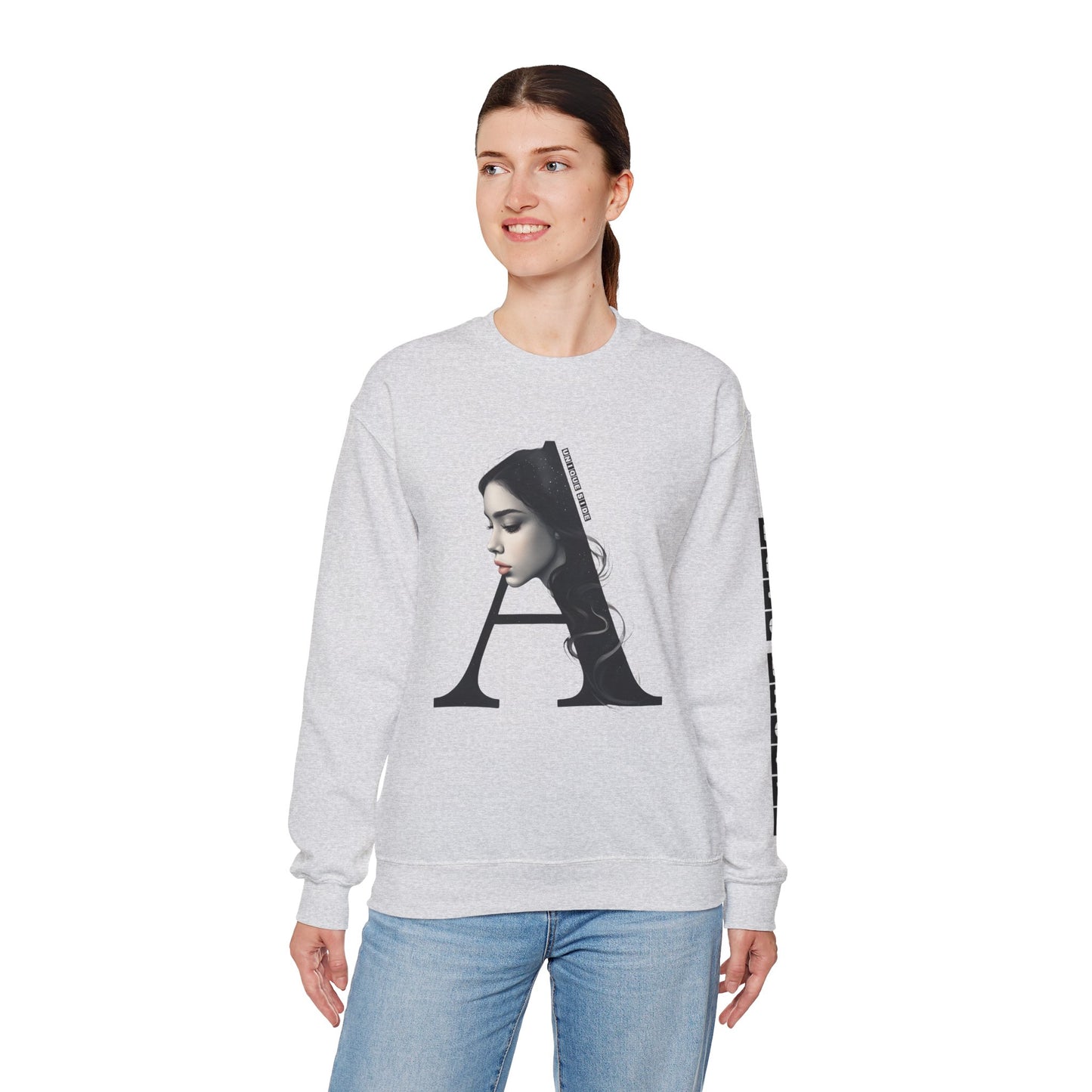 Letter A,Stylish Artistic Sweatshirt, Trendy Crewneck, Graphic Sweater, Cozy Unisex Top, Unique Gift for Art Lovers, Everyday Comfort