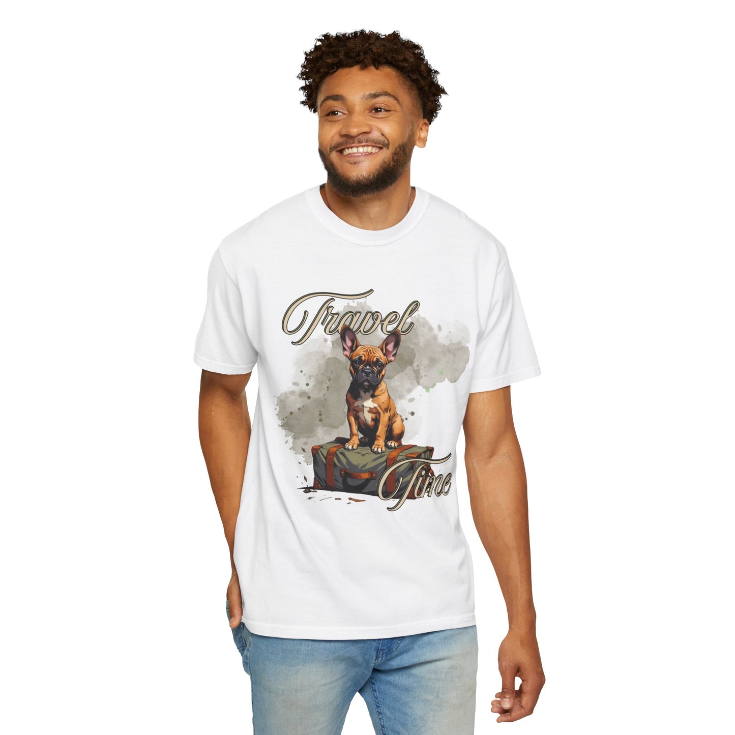 Travel Time Unisex Garment-Dyed T-Shirt - Perfect for Dog Lovers & Adventurers