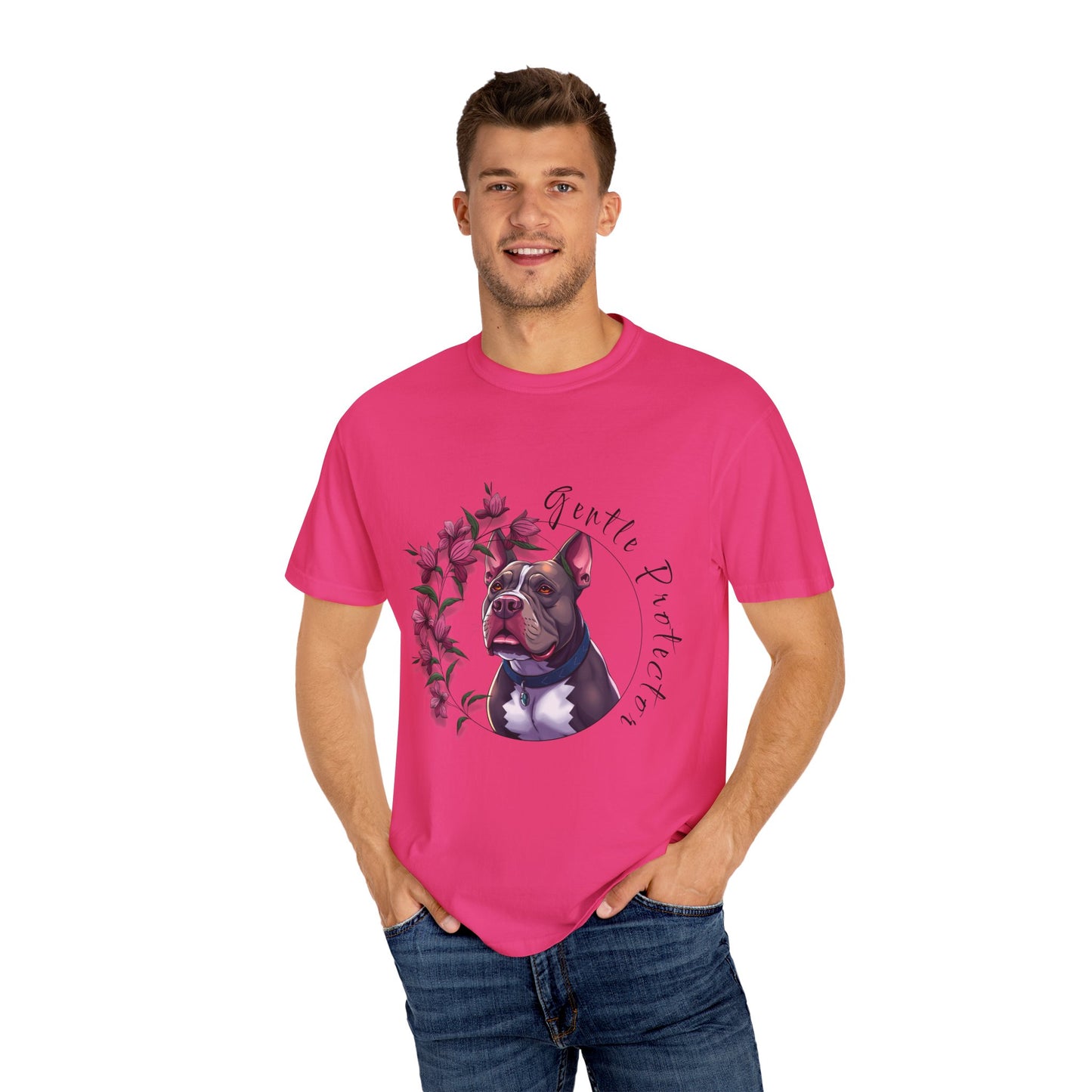Gentle Protector Dog T-Shirt, Animal Lover Gift, Pet Memorial Tee, Casual Wear, Gift for Dog Owners, Nature T-Shirt