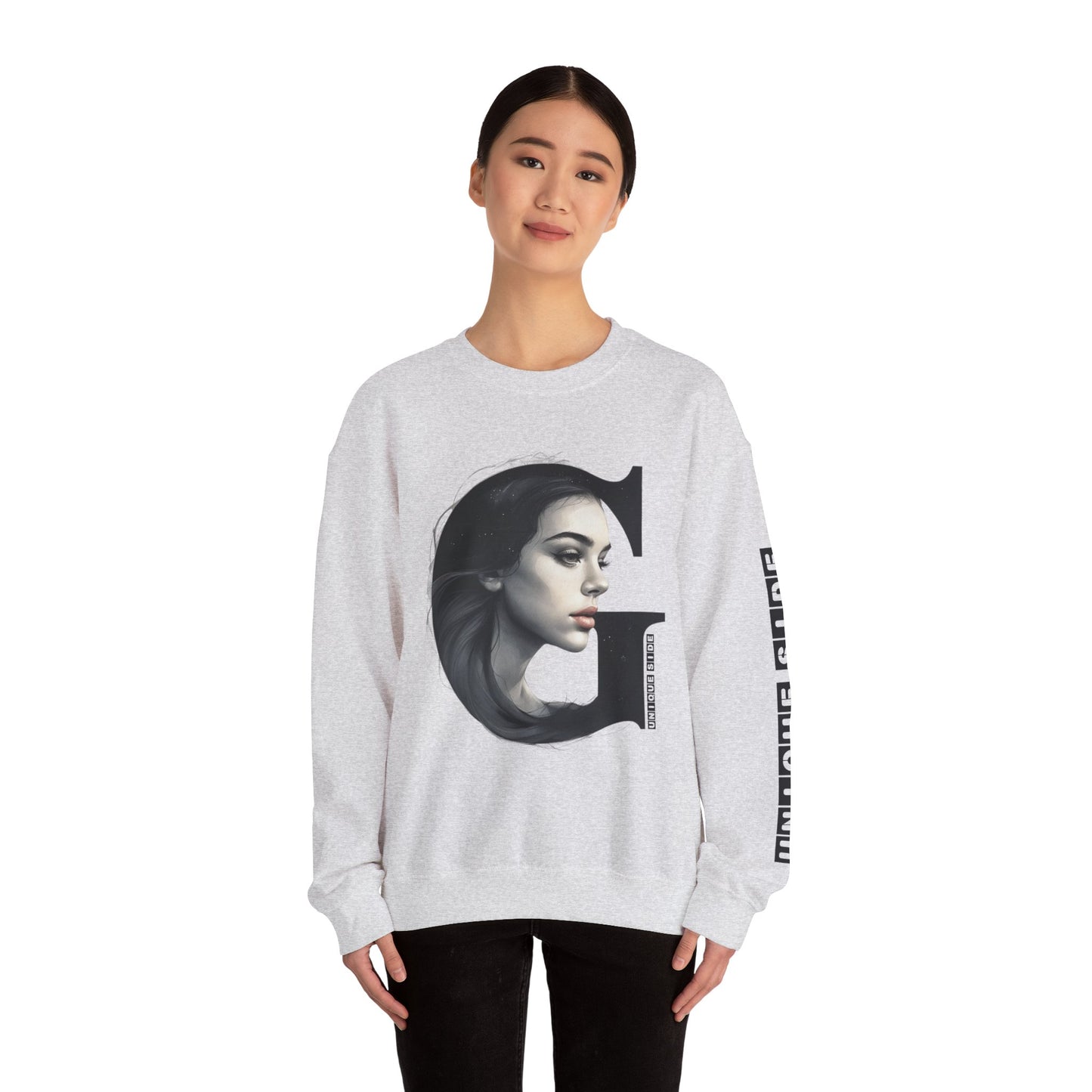 Letter G, Stylish Artistic Sweatshirt, Trendy Crewneck, Graphic Sweater, Cozy Unisex Top, Unique Gift for Art Lovers, Everyday Comfort
