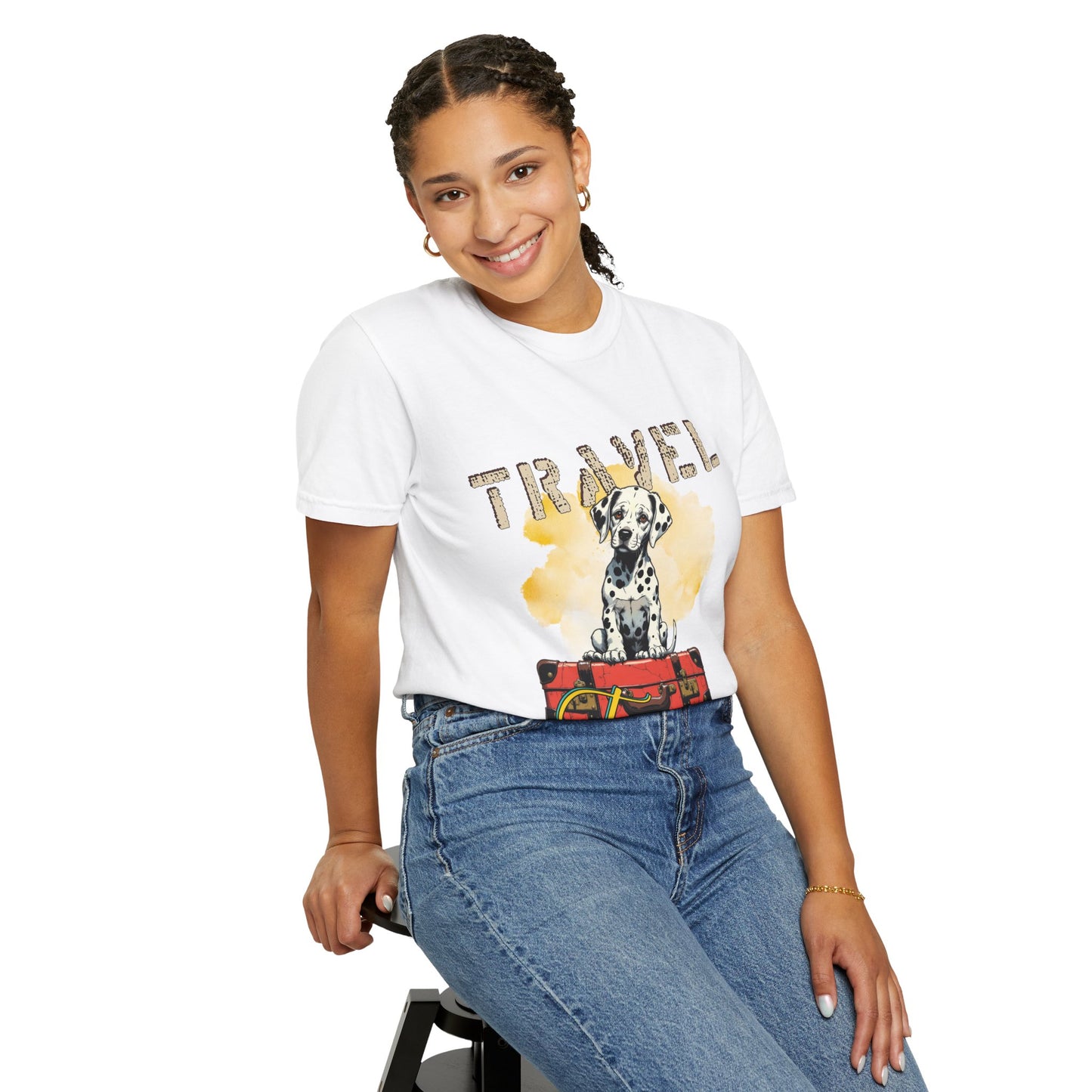Travel Time Dog T-Shirt, Unisex Graphic Tee, Pet Lover's Gift, Vacation Shirt, Travel Enthusiast Apparel