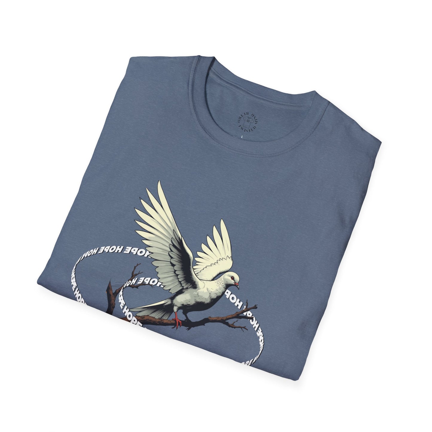Hopeful Wings Unisex Softstyle T-Shirt - Inspirational Graphic Tee,dove,twisted
