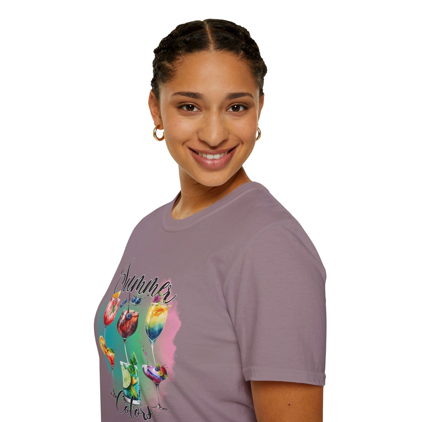 Summer Colors Cocktail T-Shirt, Unisex Tee, Fun Summer Wear, Gift for Cocktails Lovers, Beach Party Shirt, Vacation Top