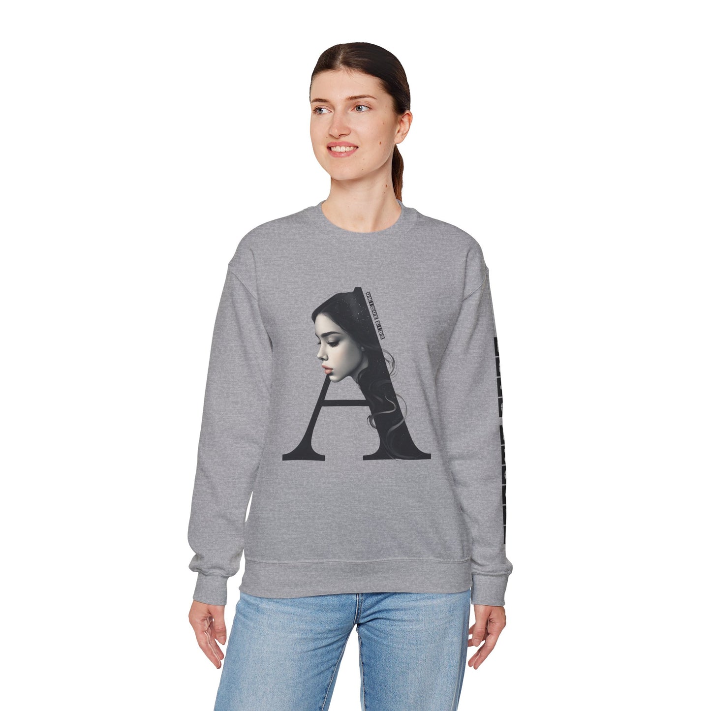 Letter A,Stylish Artistic Sweatshirt, Trendy Crewneck, Graphic Sweater, Cozy Unisex Top, Unique Gift for Art Lovers, Everyday Comfort
