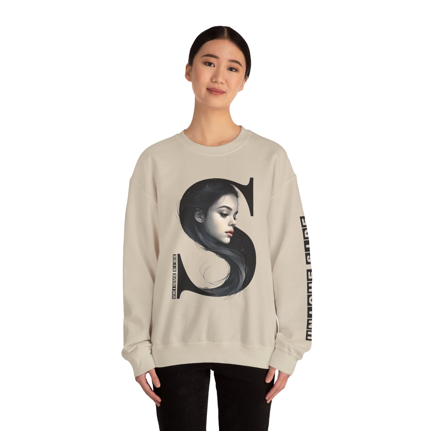 Letter S, Stylish Artistic Sweatshirt, Trendy Crewneck, Graphic Sweater, Cozy Unisex Top, Unique Gift for Art Lovers, Everyday Comfort