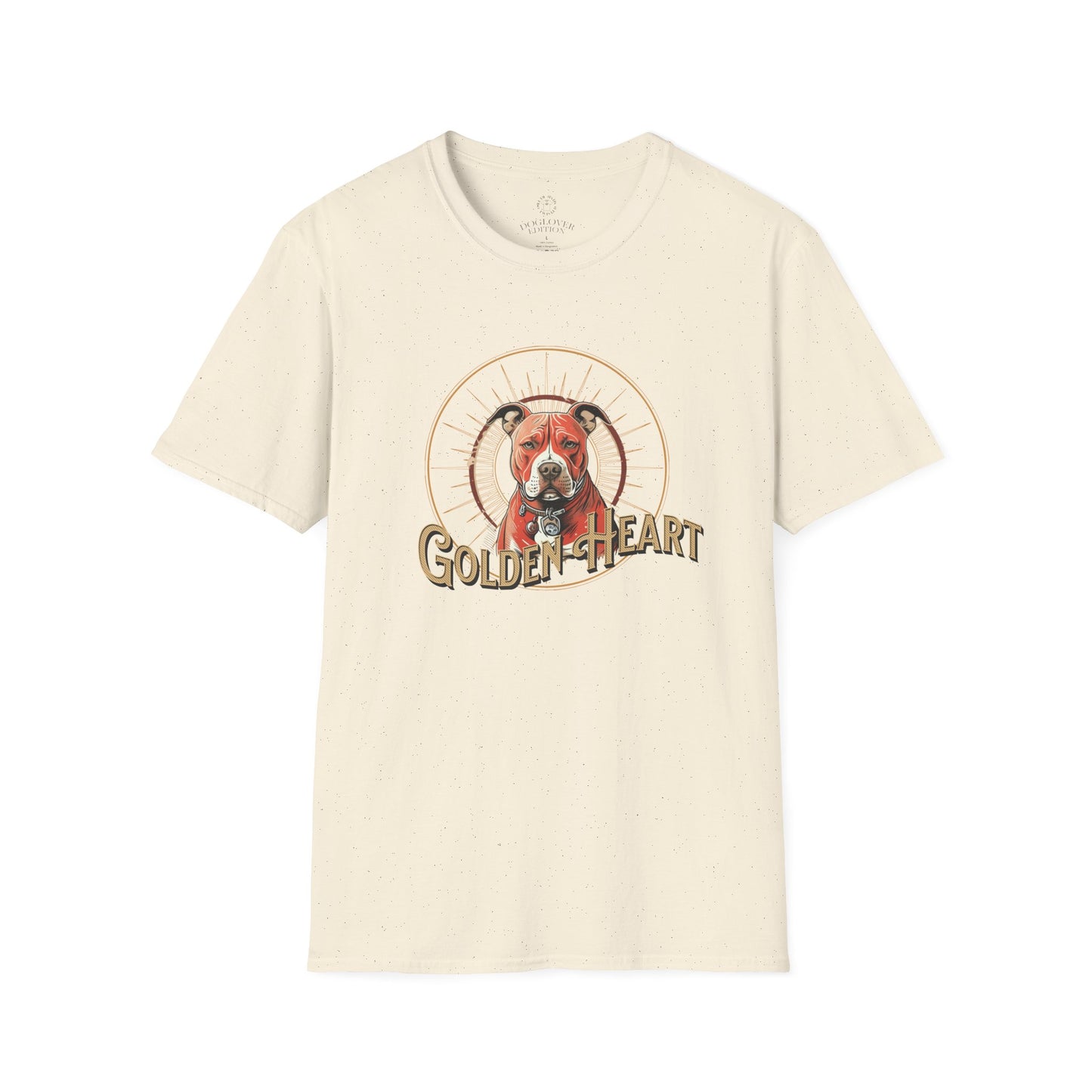 Golden Heart Dog Tee | Unisex Softstyle T-Shirt, Pet Lover Gift, Animal Adoption Awareness, Casual Wear, Dog Mom Apparel
