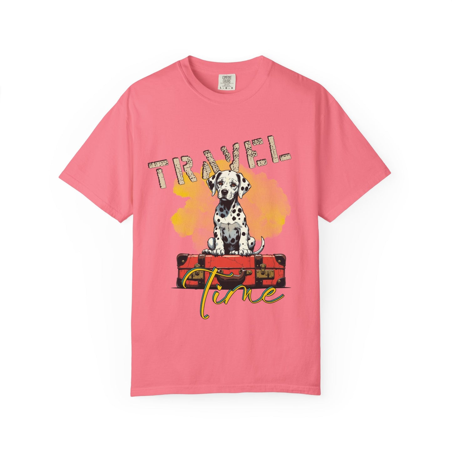 Travel Time Dog T-Shirt, Unisex Graphic Tee, Pet Lover's Gift, Vacation Shirt, Travel Enthusiast Apparel