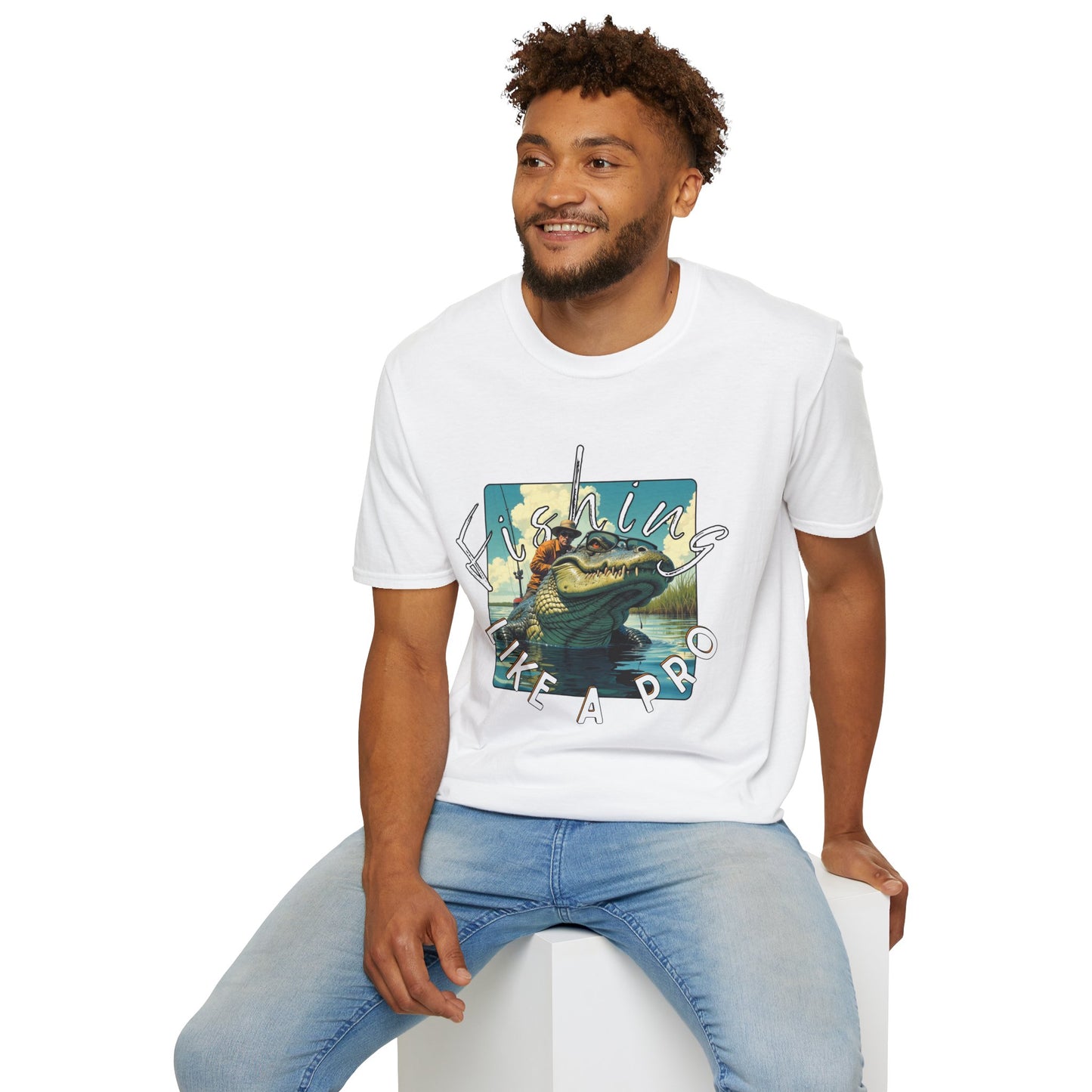 Fishing Like a Pro Unisex Softstyle T-Shirt,gator