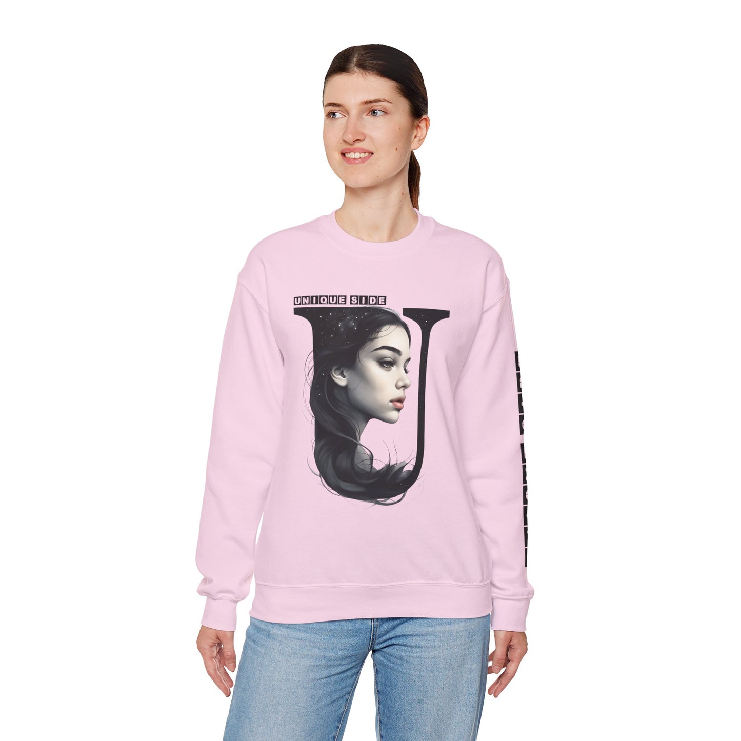 Letter U, Stylish Artistic Sweatshirt, Trendy Crewneck, Graphic Sweater, Cozy Unisex Top, Unique Gift for Art Lovers, Everyday Comfort