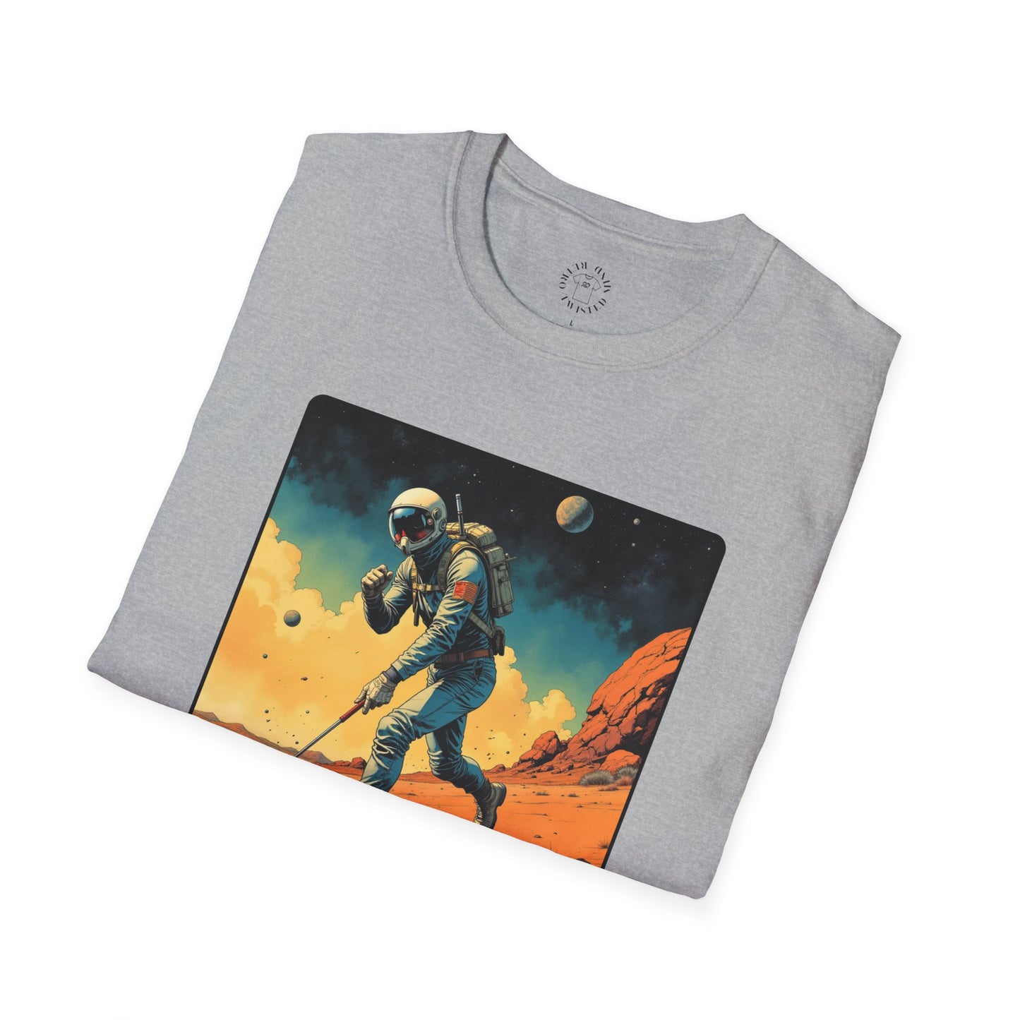 Vintage Space Explorer T-Shirt - 'My Game My Rules' golf, moon,sport