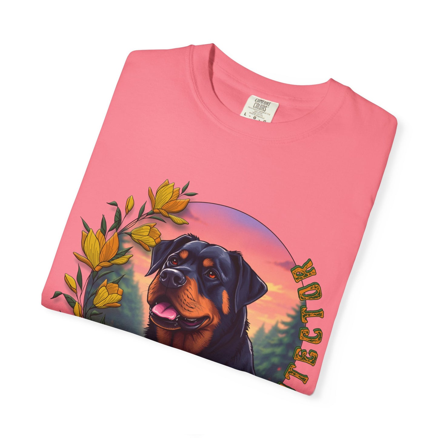Gentle Protection Unisex Garment-Dyed T-shirt | Dog Lover Gift | Floral Design