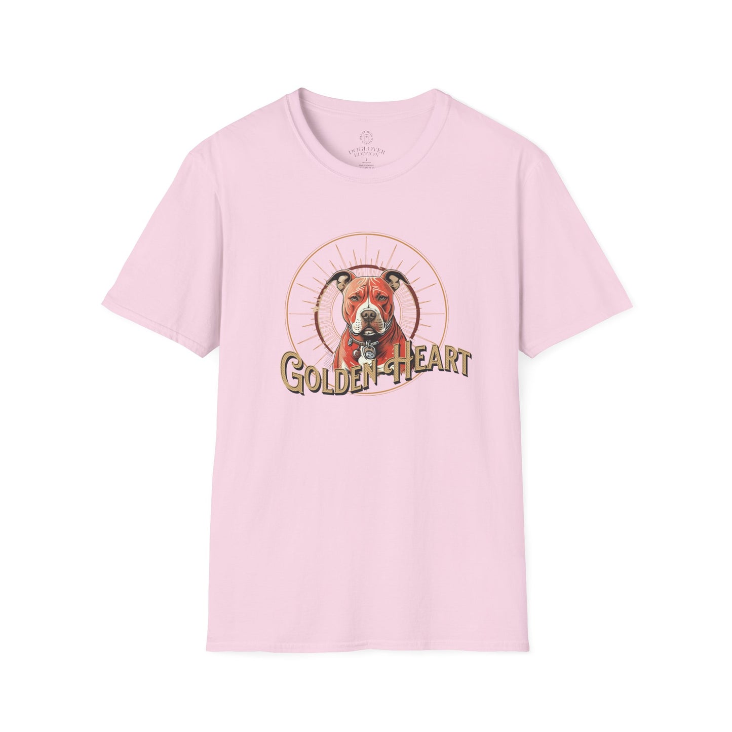 Golden Heart Dog Tee | Unisex Softstyle T-Shirt, Pet Lover Gift, Animal Adoption Awareness, Casual Wear, Dog Mom Apparel