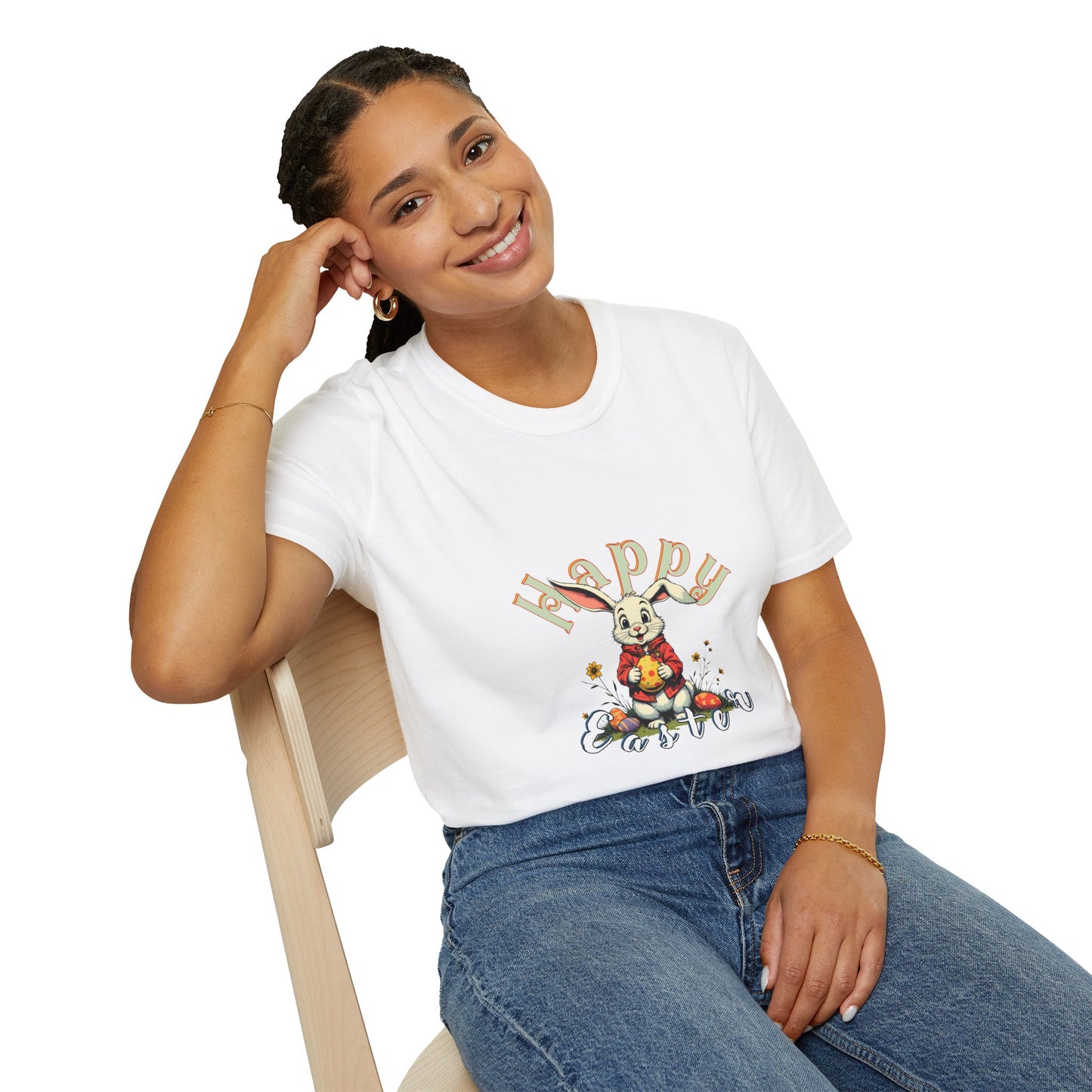 Happy Easter Unisex Softstyle T-shirt - Spring Celebration Tee,easter bunny