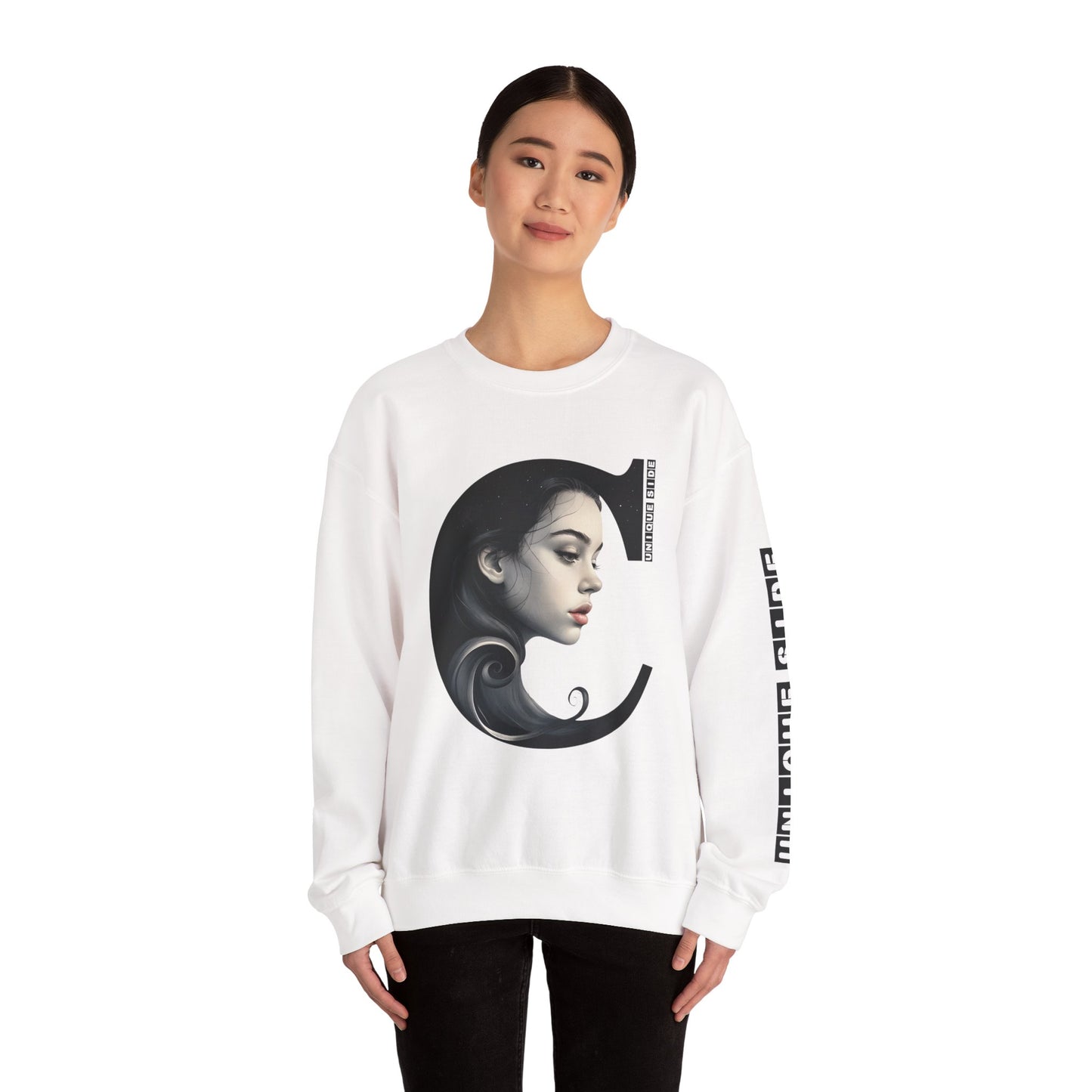 Letter C,Stylish Artistic Sweatshirt, Trendy Crewneck, Graphic Sweater, Cozy Unisex Top, Unique Gift for Art Lovers, Everyday Comfort
