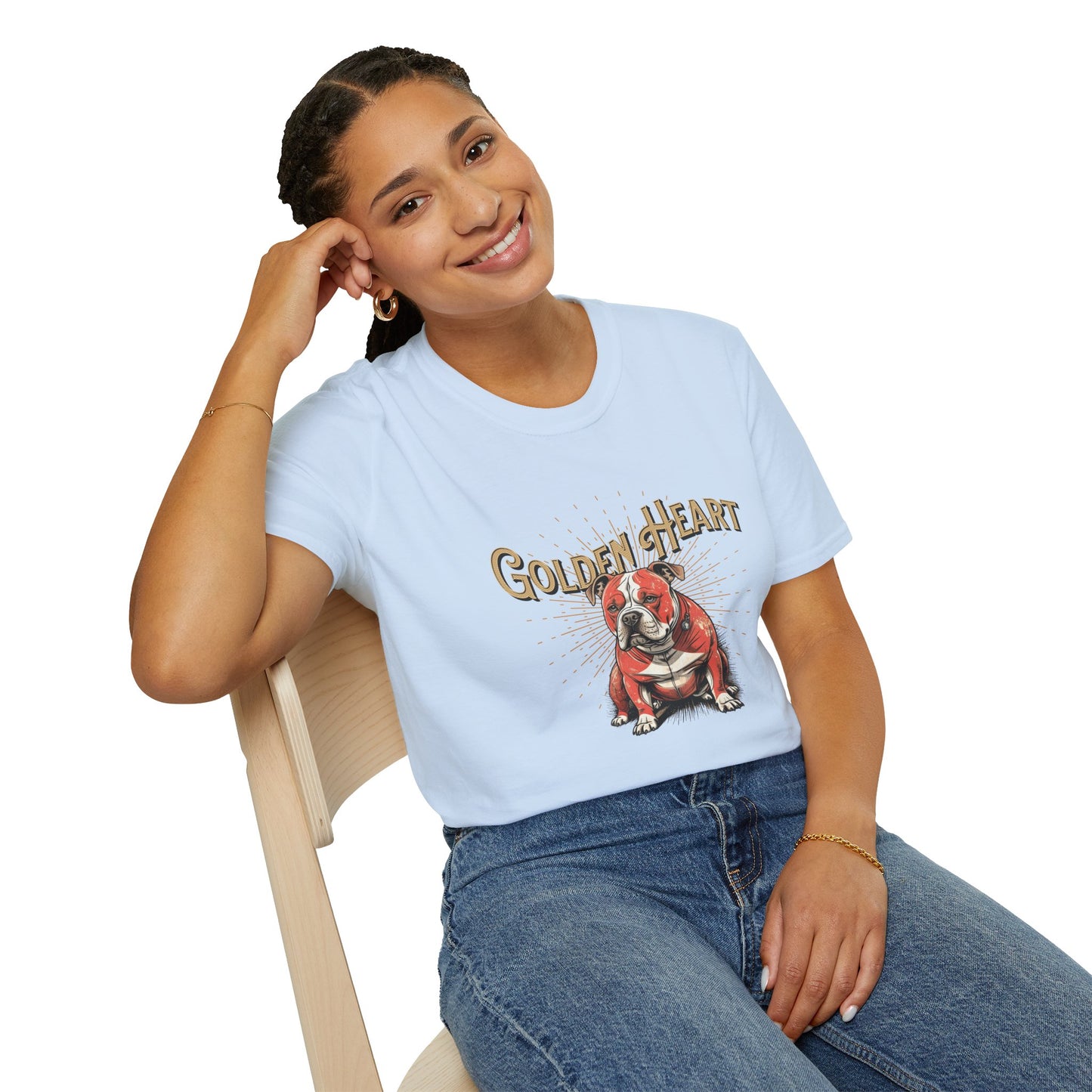 Golden Heart Bulldog Unisex Softstyle T-Shirt