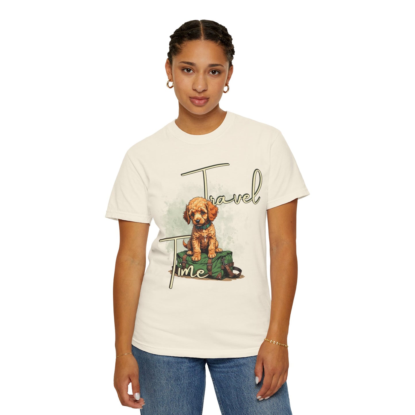 Travel Time Unisex T-Shirt - Perfect for Dog Lovers, Casual Wear, Traveling, Gift for Pet Owners, Adventure Apparel