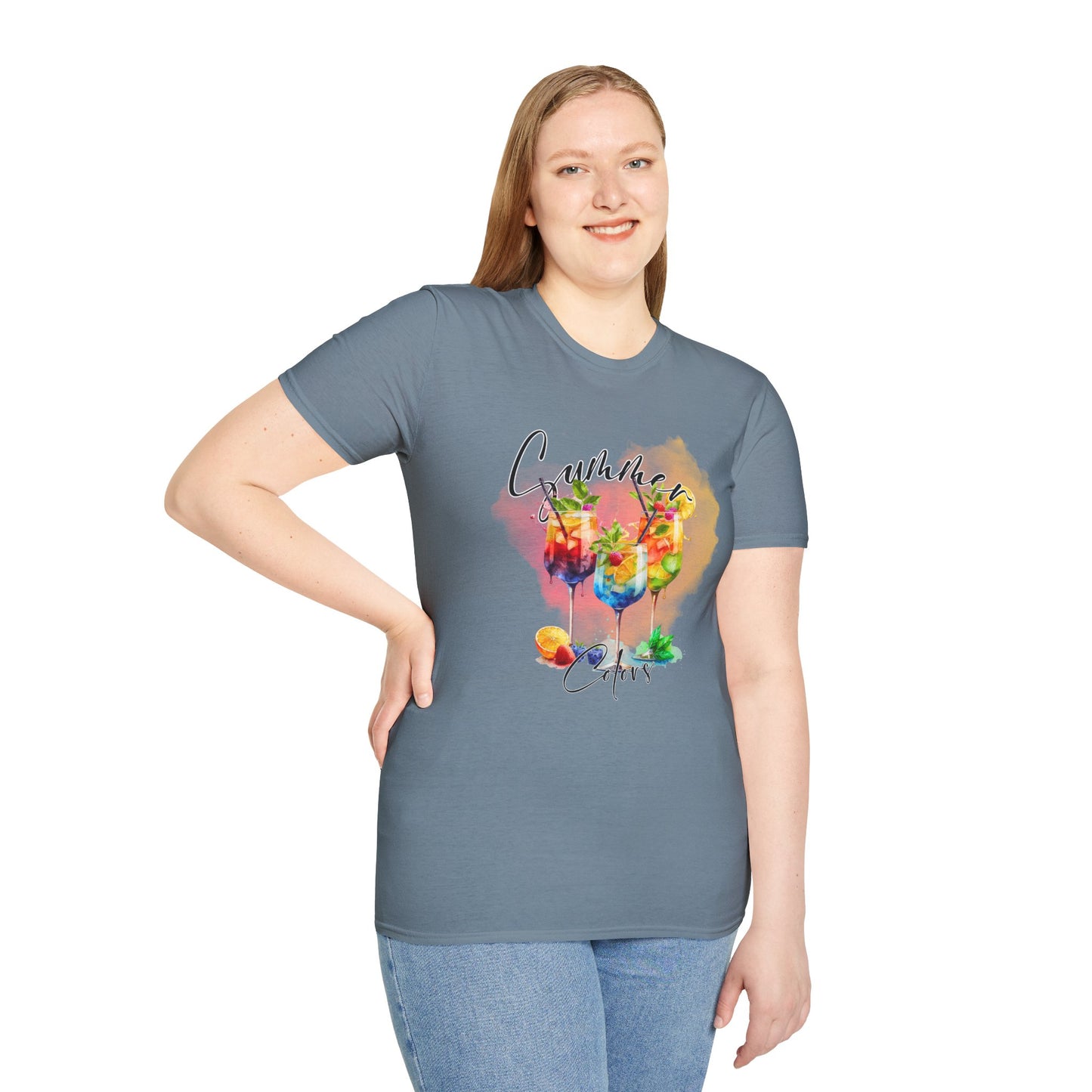 Colorful Floral Summer Unisex T-Shirt, Boho Shirt, Gift for Her, Vacation Tee, Festival Apparel, Summer Outfit