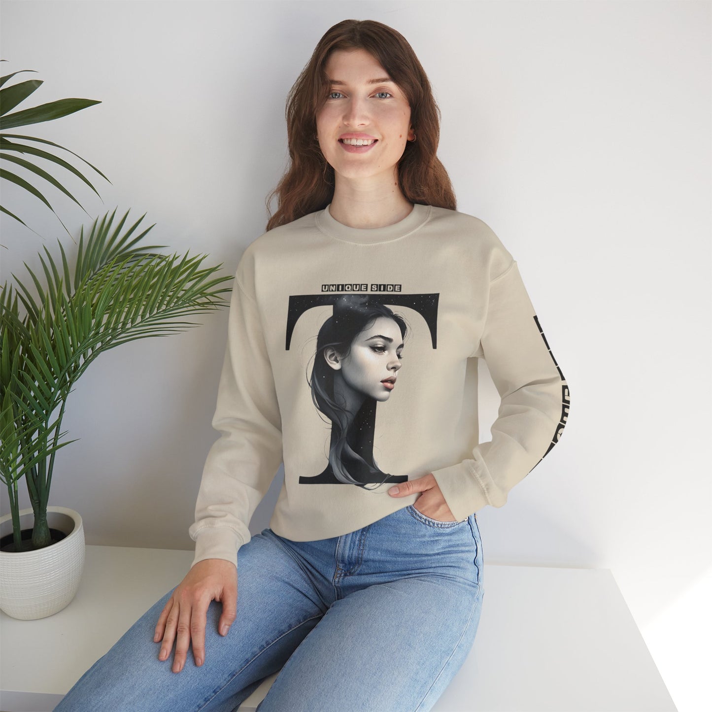 Letter T, Stylish Artistic Sweatshirt, Trendy Crewneck, Graphic Sweater, Cozy Unisex Top, Unique Gift for Art Lovers, Everyday Comfort