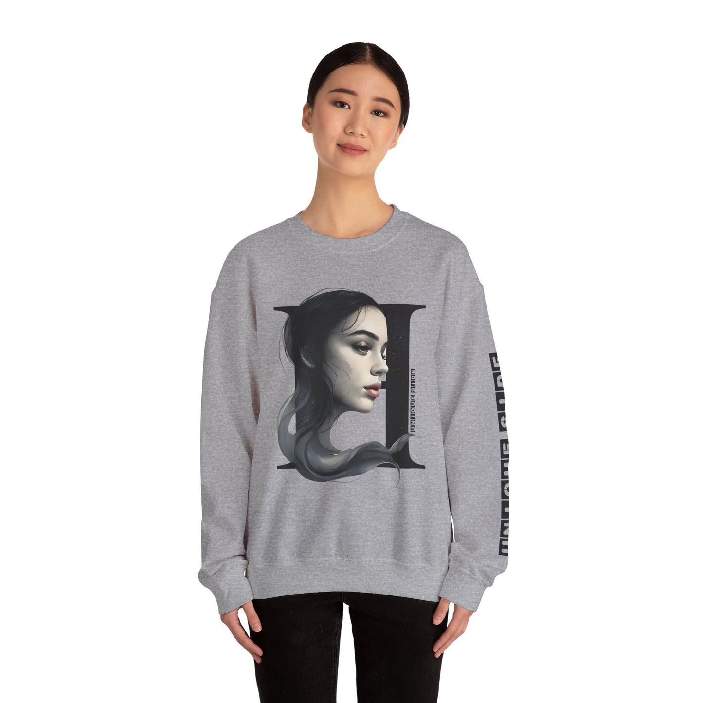 Letter H, Stylish Artistic Sweatshirt, Trendy Crewneck, Graphic Sweater, Cozy Unisex Top, Unique Gift for Art Lovers, Everyday Comfort