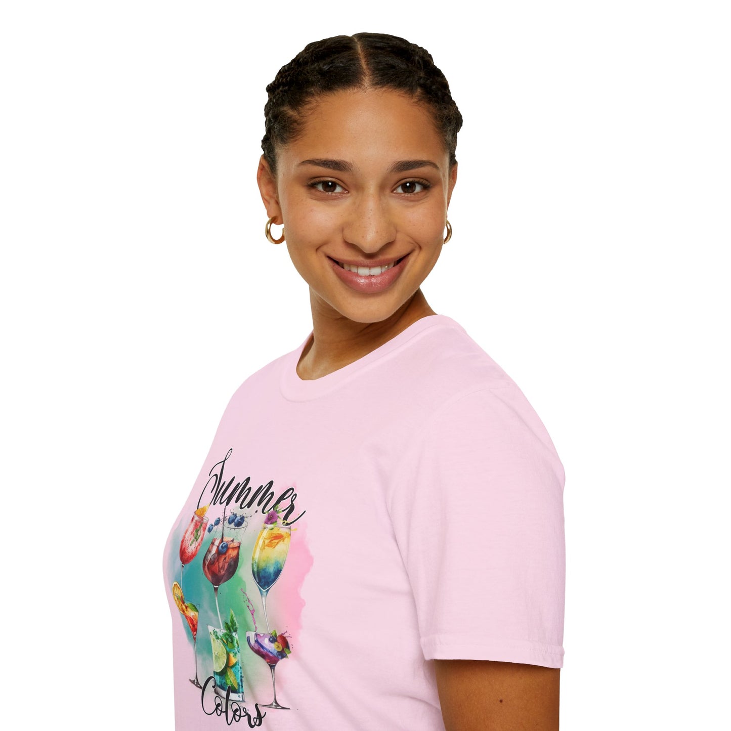 Summer Colors Cocktail T-Shirt, Unisex Tee, Fun Summer Wear, Gift for Cocktails Lovers, Beach Party Shirt, Vacation Top