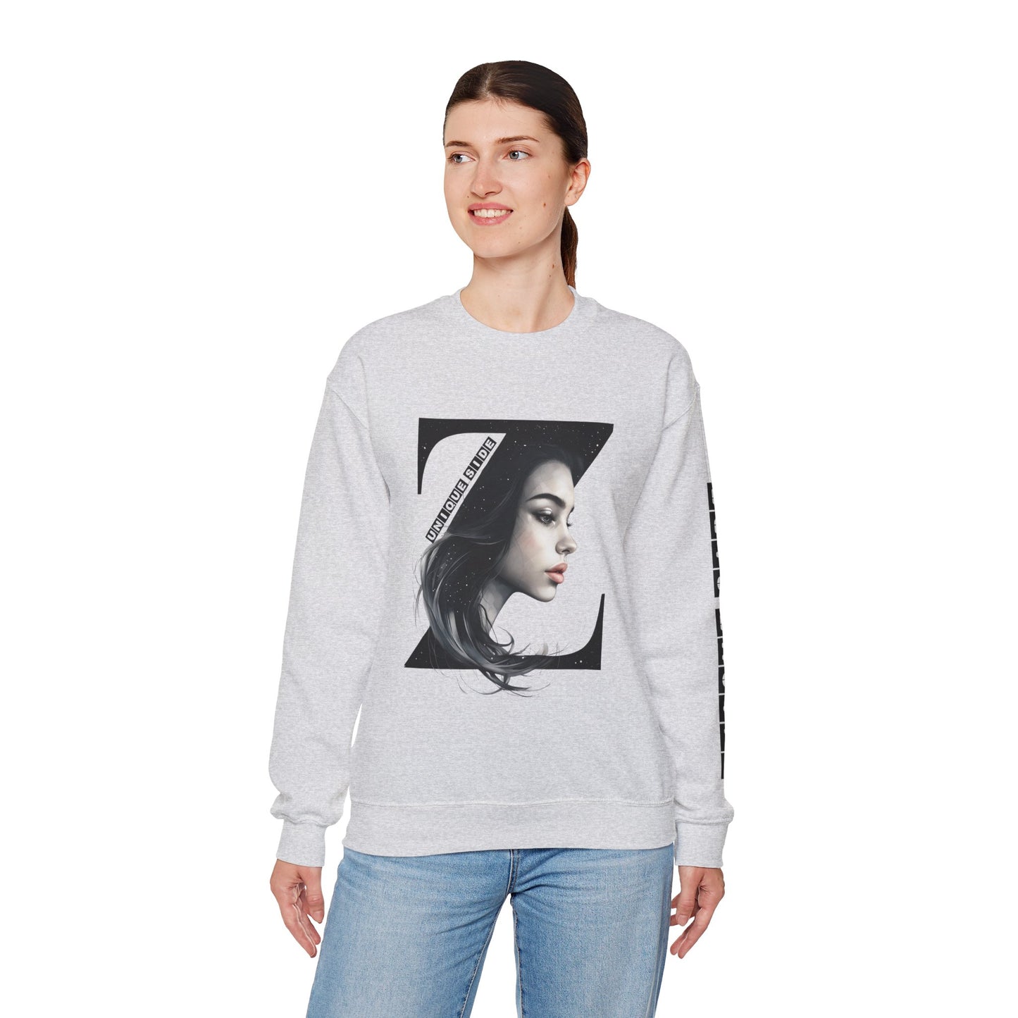 Letter Z, Stylish Artistic Sweatshirt, Trendy Crewneck, Graphic Sweater, Cozy Unisex Top, Unique Gift for Art Lovers, Everyday Comfort