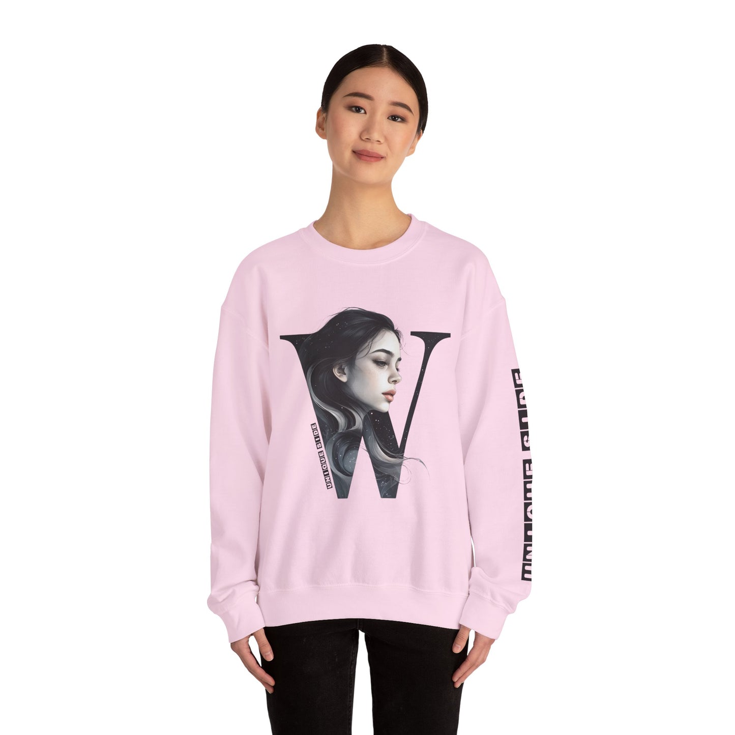 Letter W, Stylish Artistic Sweatshirt, Trendy Crewneck, Graphic Sweater, Cozy Unisex Top, Unique Gift for Art Lovers, Everyday Comfort