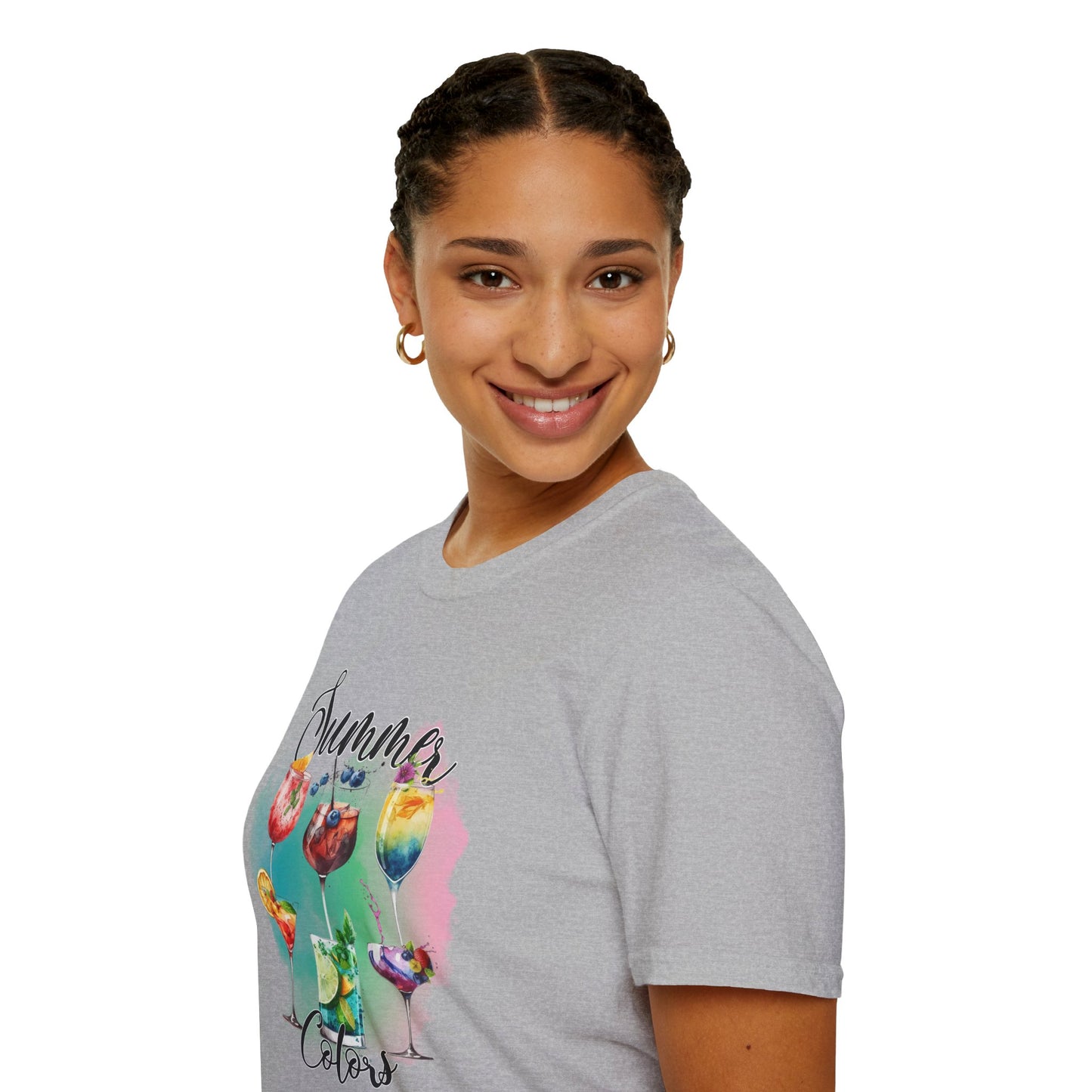 Summer Colors Cocktail T-Shirt, Unisex Tee, Fun Summer Wear, Gift for Cocktails Lovers, Beach Party Shirt, Vacation Top
