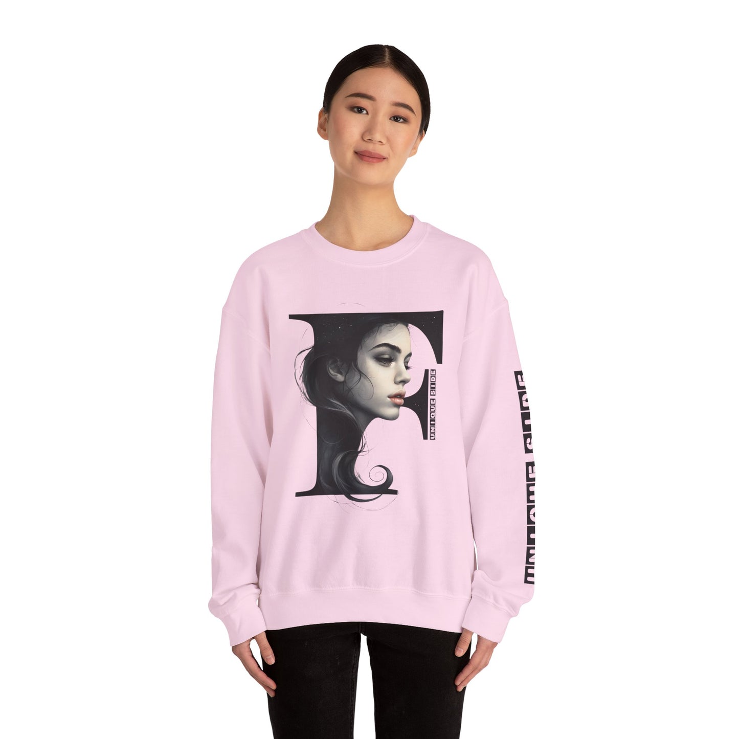 Letter F, Stylish Artistic Sweatshirt, Trendy Crewneck, Graphic Sweater, Cozy Unisex Top, Unique Gift for Art Lovers, Everyday Comfort