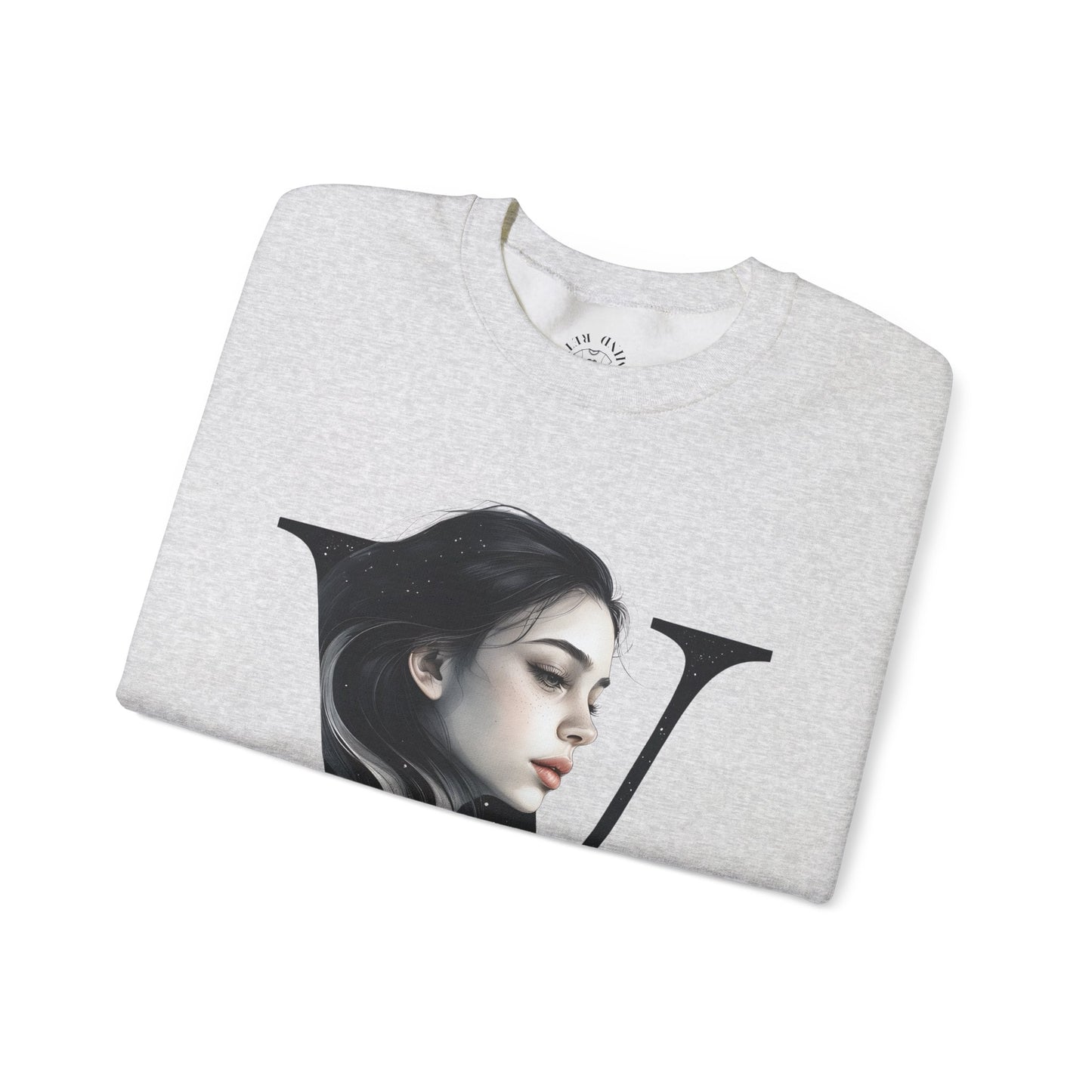 Letter W, Stylish Artistic Sweatshirt, Trendy Crewneck, Graphic Sweater, Cozy Unisex Top, Unique Gift for Art Lovers, Everyday Comfort