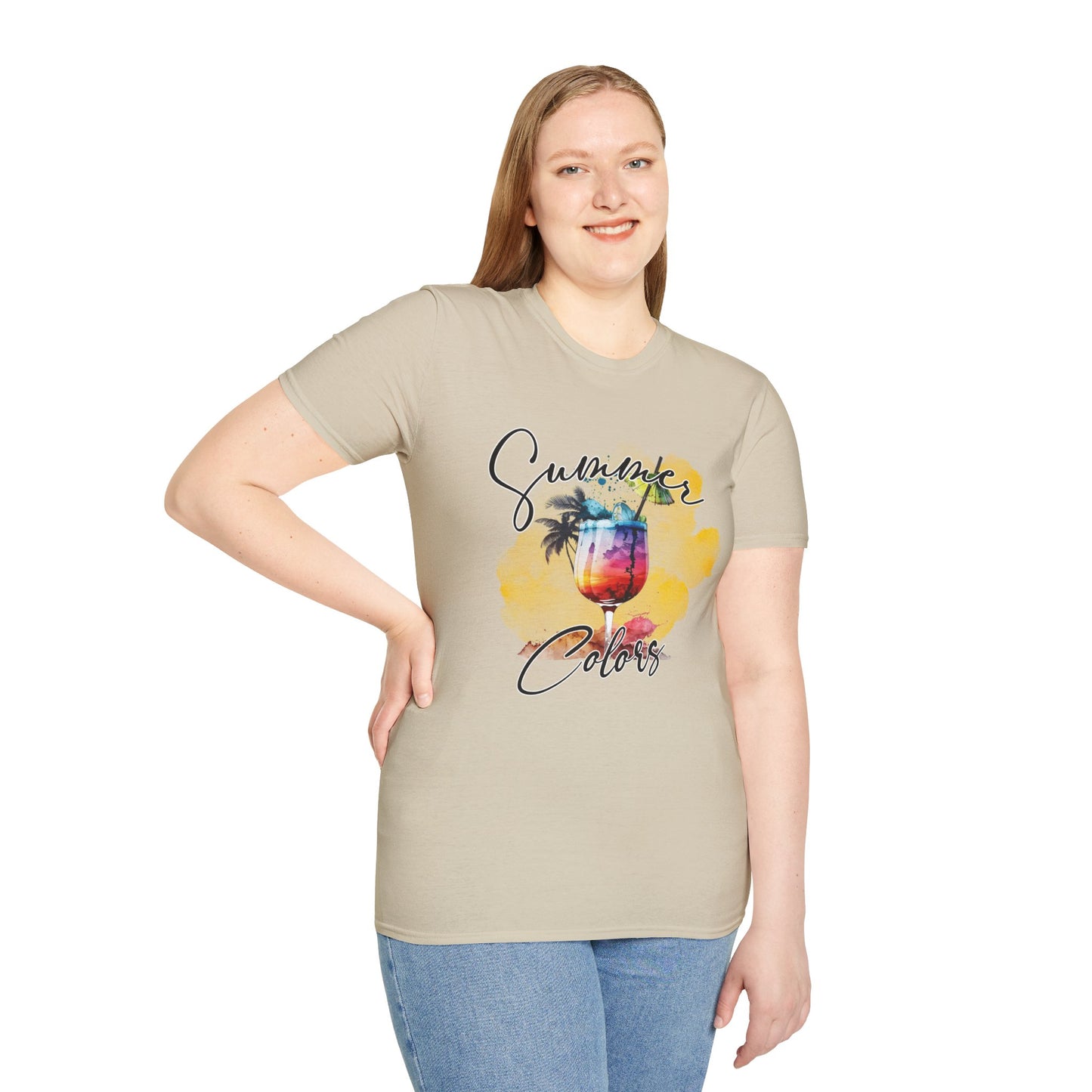 Summer Colors T-Shirt, Unisex Tee for Beach Days, Vacation Style, Summer Outing, Travel Shirt, Gift for Him/Her