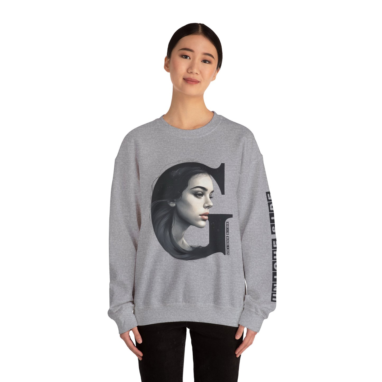 Letter G, Stylish Artistic Sweatshirt, Trendy Crewneck, Graphic Sweater, Cozy Unisex Top, Unique Gift for Art Lovers, Everyday Comfort