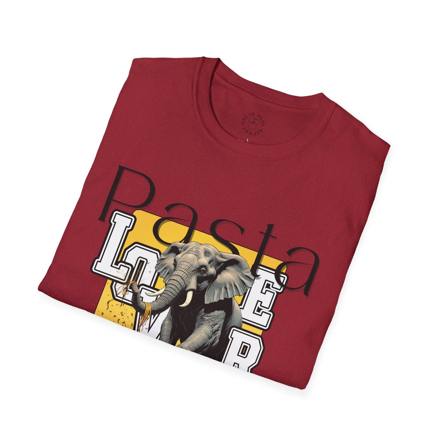 Pasta Lover Unisex Softstyle T-Shirt - Playful Elephant Graphic Tee,elephant,twisted