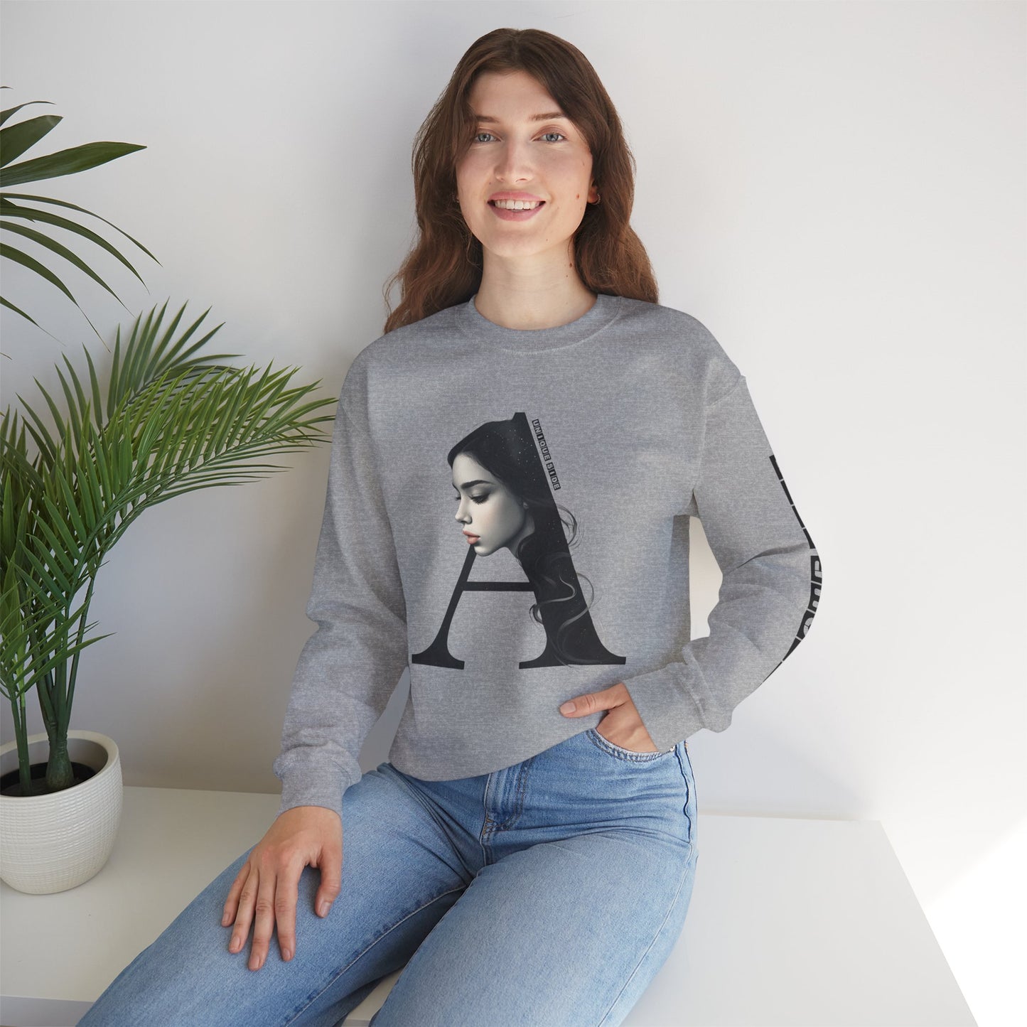 Letter A,Stylish Artistic Sweatshirt, Trendy Crewneck, Graphic Sweater, Cozy Unisex Top, Unique Gift for Art Lovers, Everyday Comfort