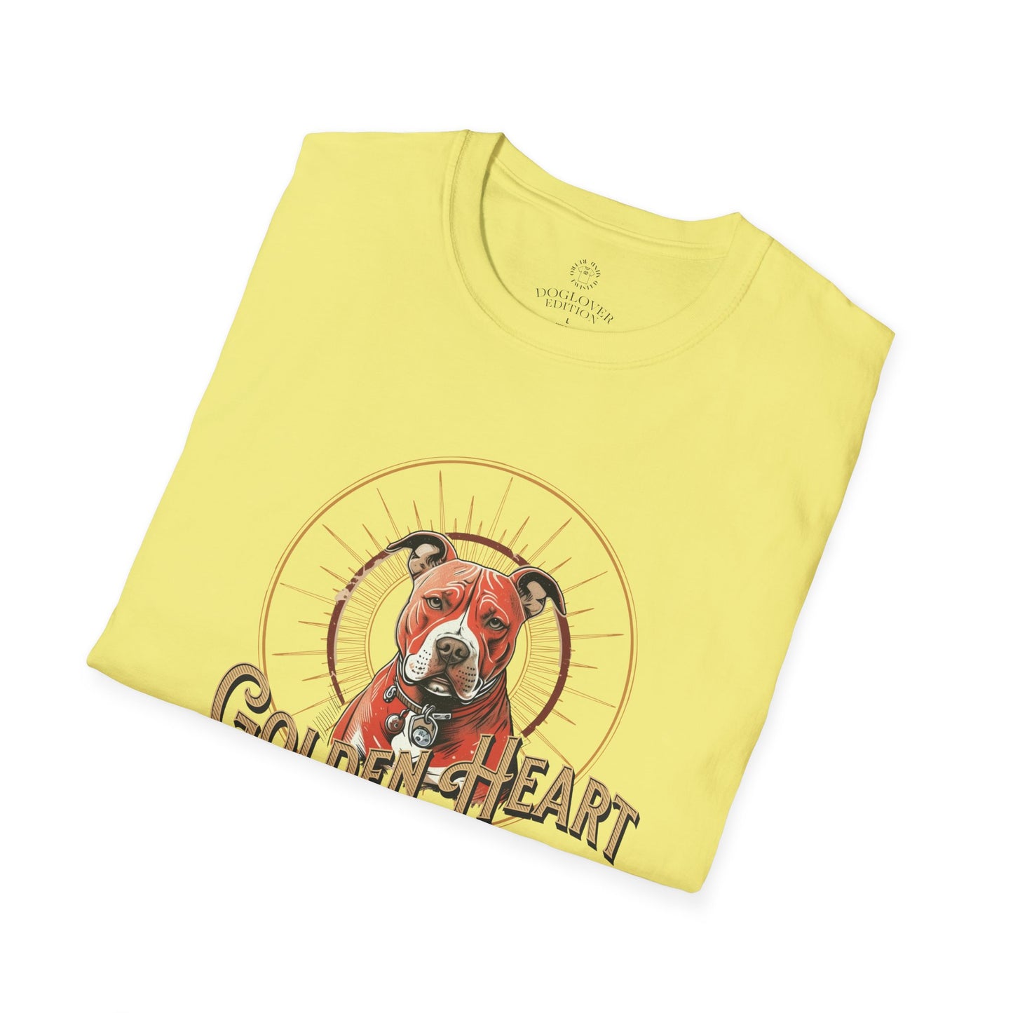 Golden Heart Dog Tee | Unisex Softstyle T-Shirt, Pet Lover Gift, Animal Adoption Awareness, Casual Wear, Dog Mom Apparel