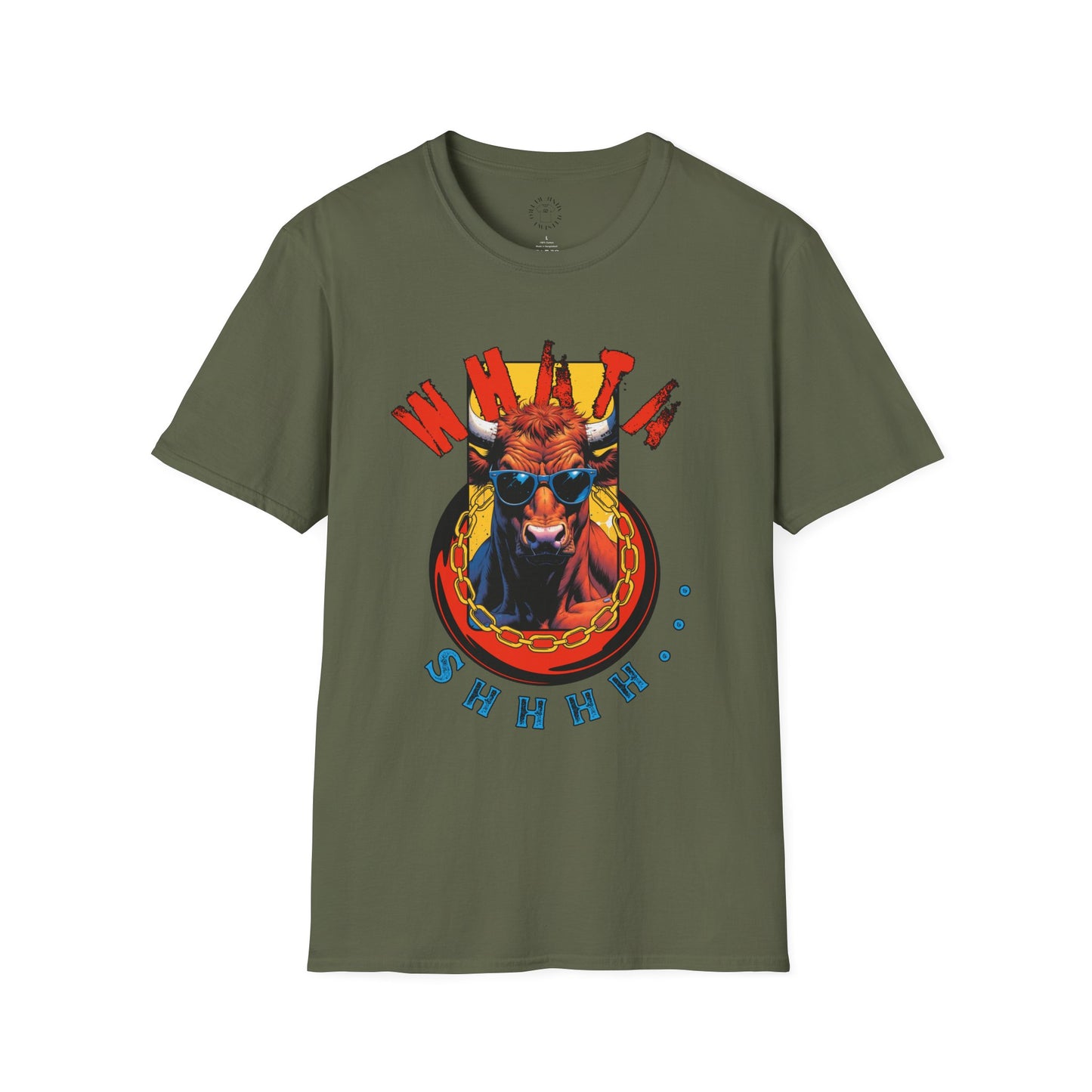 Funny Cow Graphic Unisex T-Shirt - 'Wata bull Shhhh...'