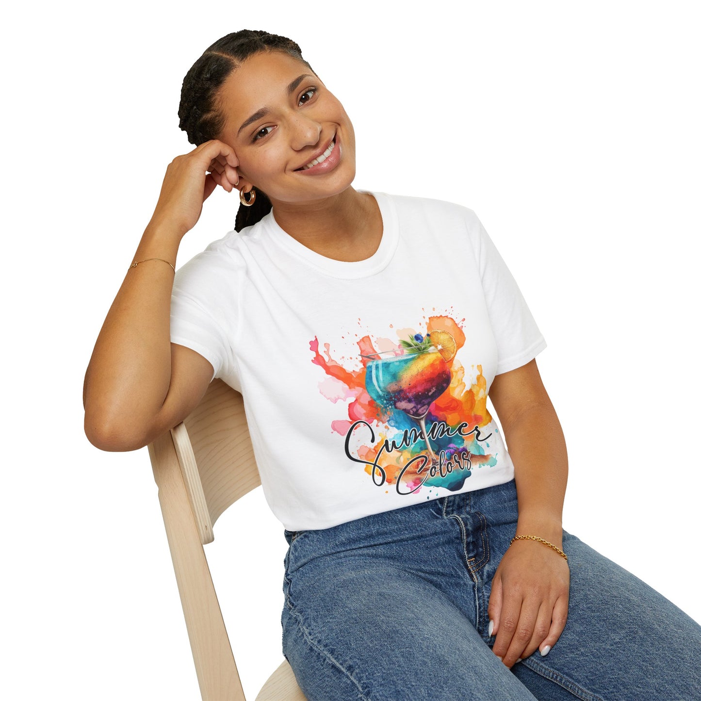 Colorful Artistic T-Shirt with Inspirational Design, Unisex Softstyle Tee, Gift for Art Lovers, Casual Wear, Birthday Gift Idea