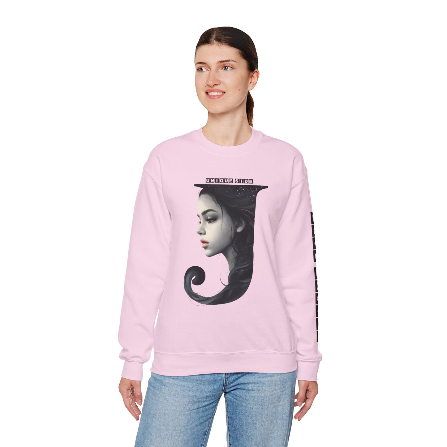 Letter J, Stylish Artistic Sweatshirt, Trendy Crewneck, Graphic Sweater, Cozy Unisex Top, Unique Gift for Art Lovers, Everyday Comfort
