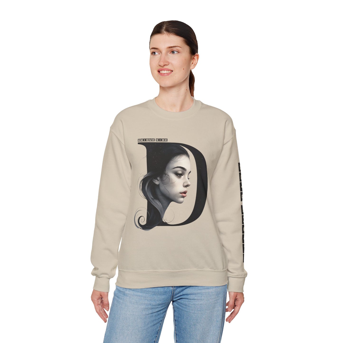 Letter D,Stylish Artistic Sweatshirt, Trendy Crewneck, Graphic Sweater, Cozy Unisex Top, Unique Gift for Art Lovers, Everyday Comfort