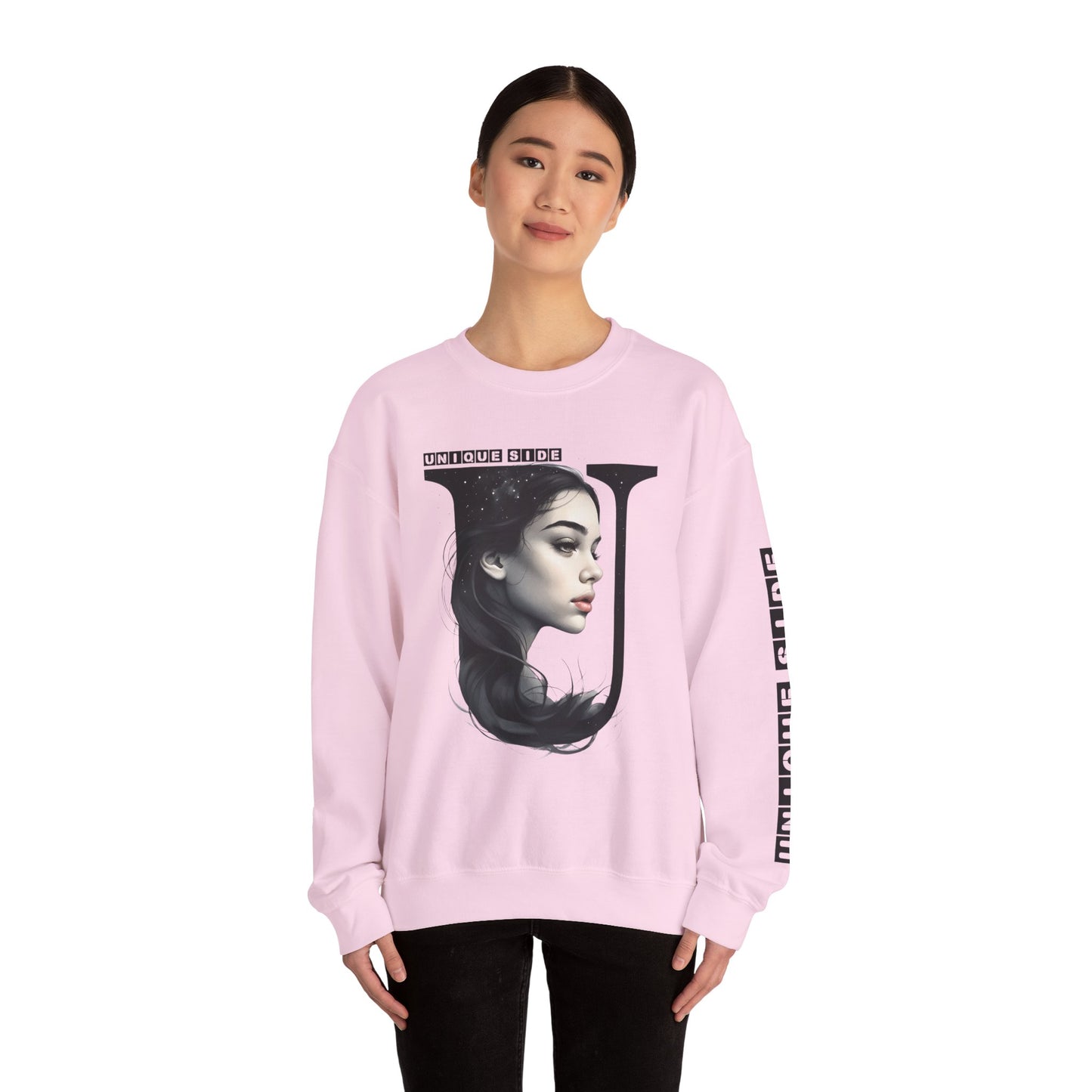Letter U, Stylish Artistic Sweatshirt, Trendy Crewneck, Graphic Sweater, Cozy Unisex Top, Unique Gift for Art Lovers, Everyday Comfort
