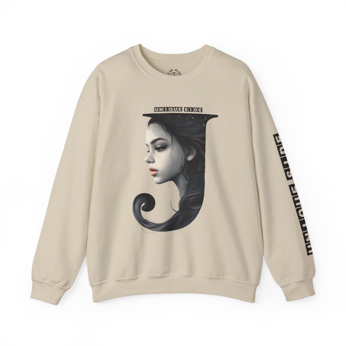 Letter J, Stylish Artistic Sweatshirt, Trendy Crewneck, Graphic Sweater, Cozy Unisex Top, Unique Gift for Art Lovers, Everyday Comfort