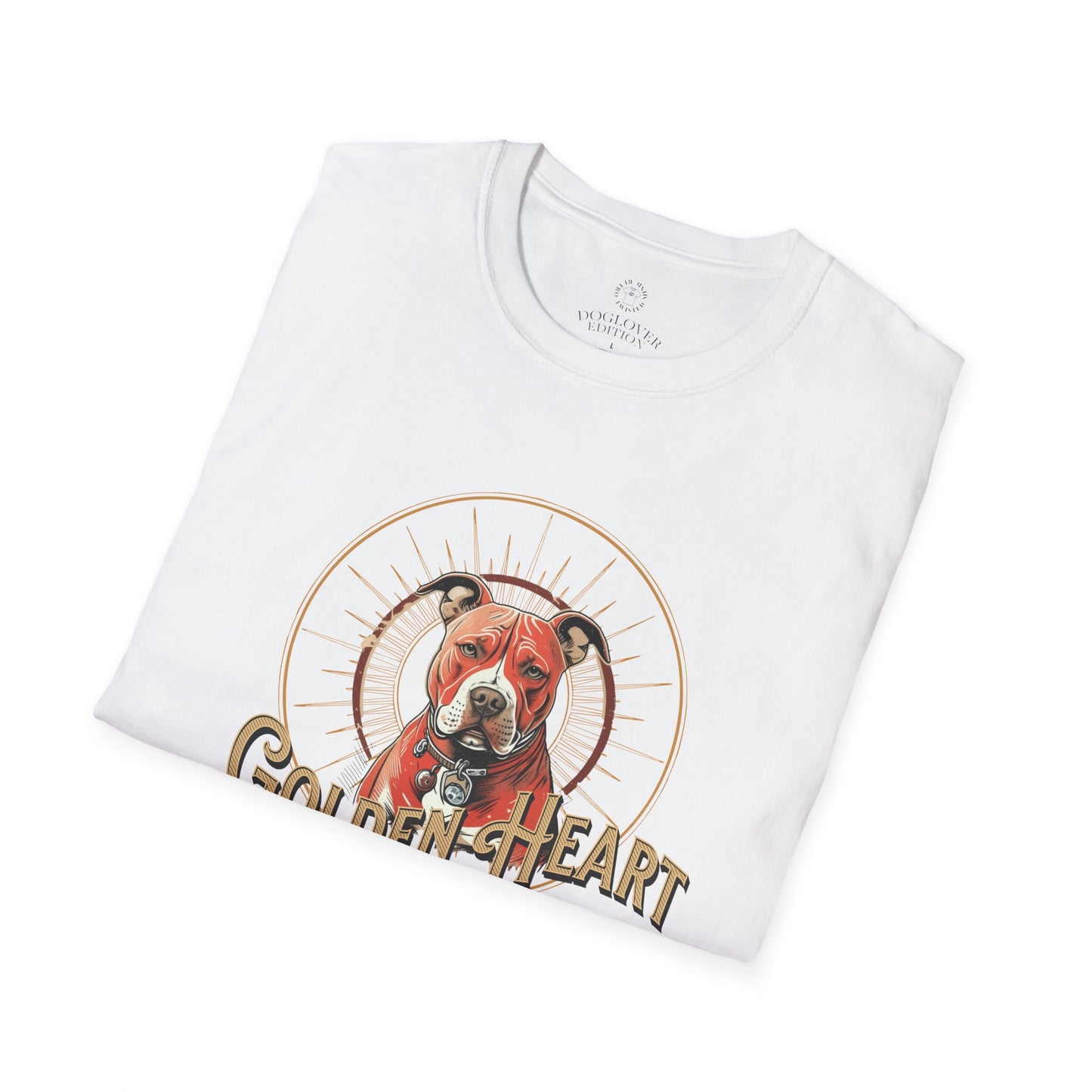 Golden Heart Dog Tee | Unisex Softstyle T-Shirt, Pet Lover Gift, Animal Adoption Awareness, Casual Wear, Dog Mom Apparel