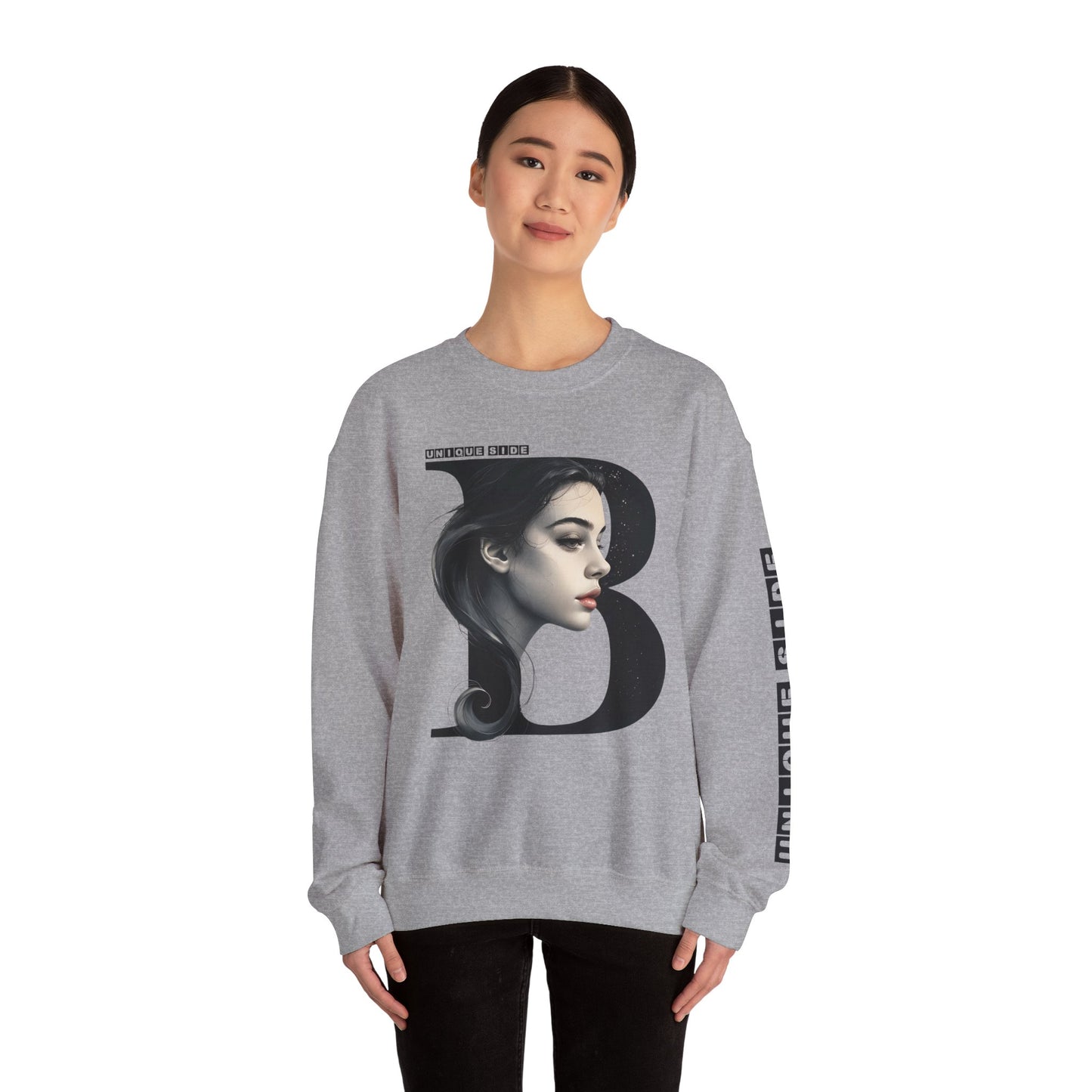 Letter B,Stylish Artistic Sweatshirt, Trendy Crewneck, Graphic Sweater, Cozy Unisex Top, Unique Gift for Art Lovers, Everyday Comfort
